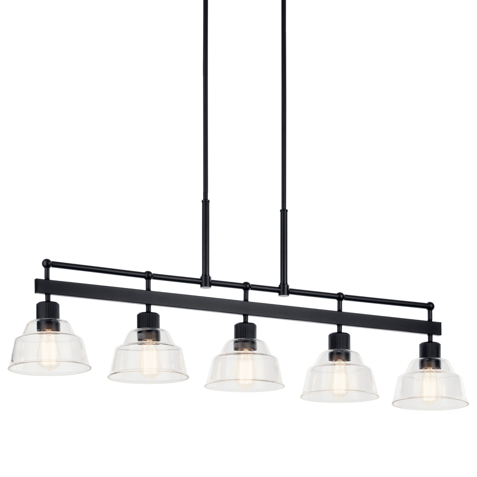Eastmont 50 in. 5 Lights Linear Chandelier Black finish - Bees Lighting