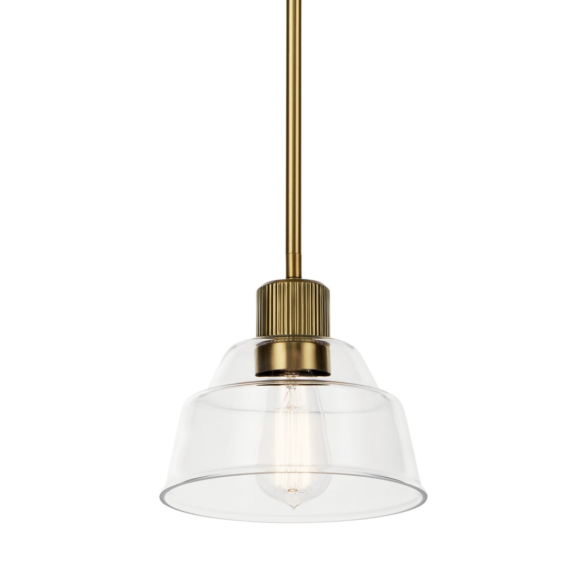 Eastmont 8" Mini Pendant, Brushed Brass Finish - Bees Lighting