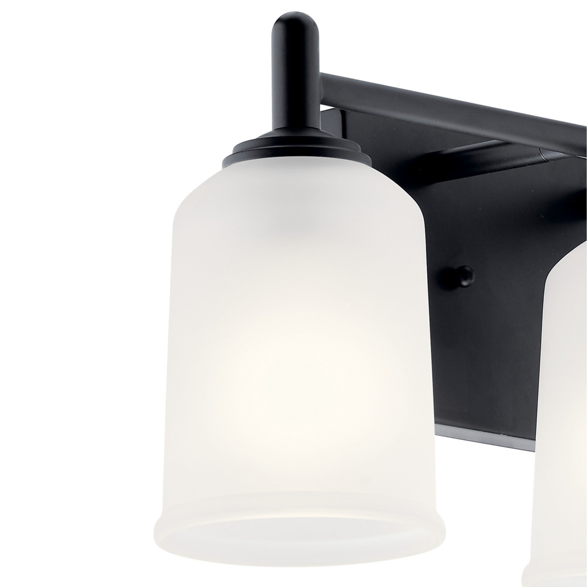 Shailene 21" 3-Light Bath Vanity Light, Black Finish, Etched Glass - Bees Lighting
