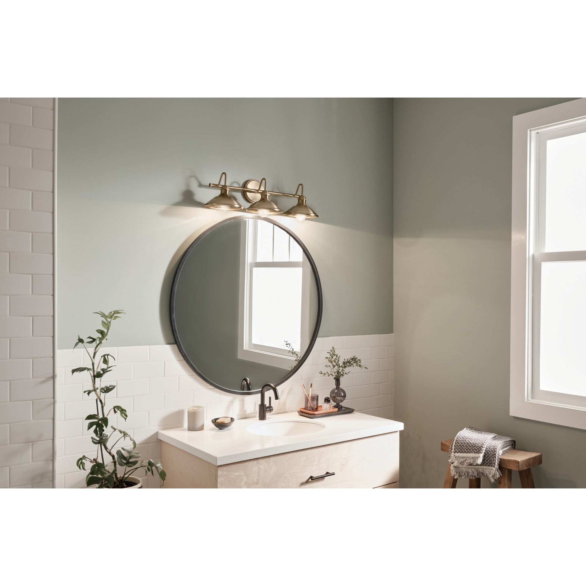 Clyde 26" 3-Light Bath Vanity Light, Champagne Bronze Finish - Bees Lighting