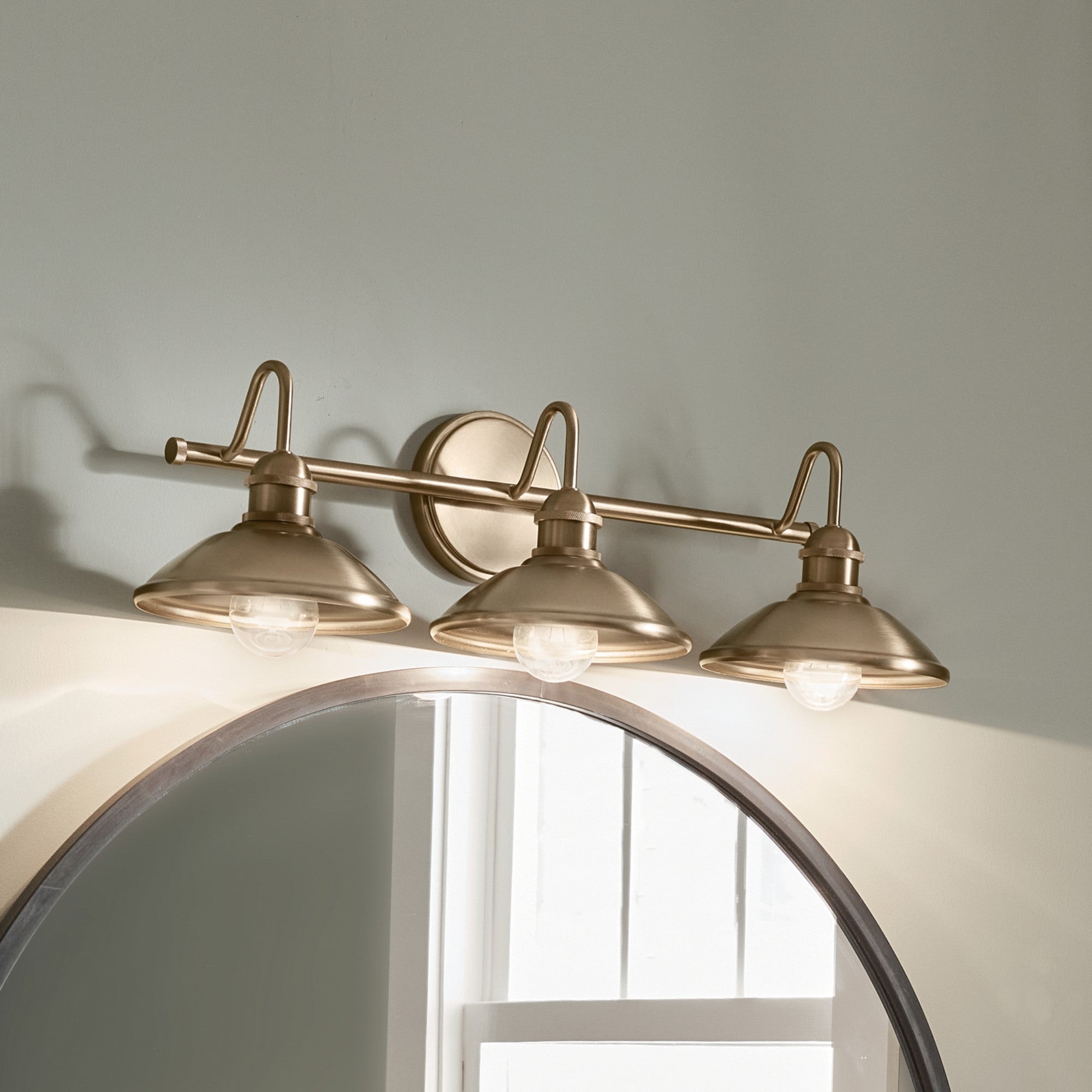 Clyde 26" 3-Light Bath Vanity Light, Champagne Bronze Finish - Bees Lighting