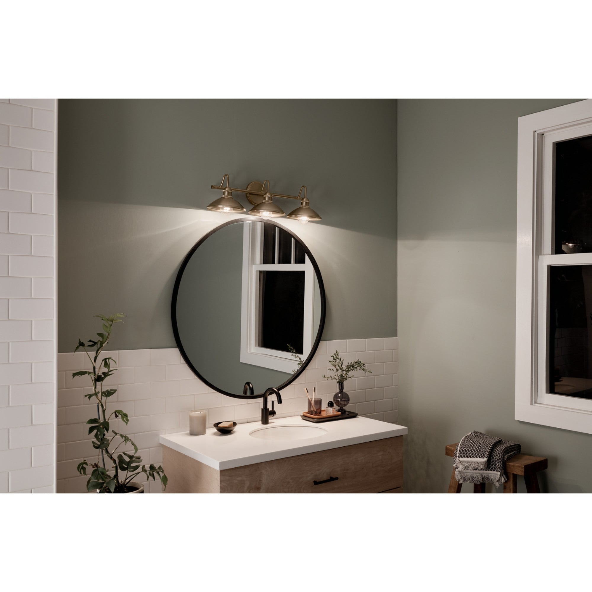 Clyde 26" 3-Light Bath Vanity Light, Champagne Bronze Finish - Bees Lighting