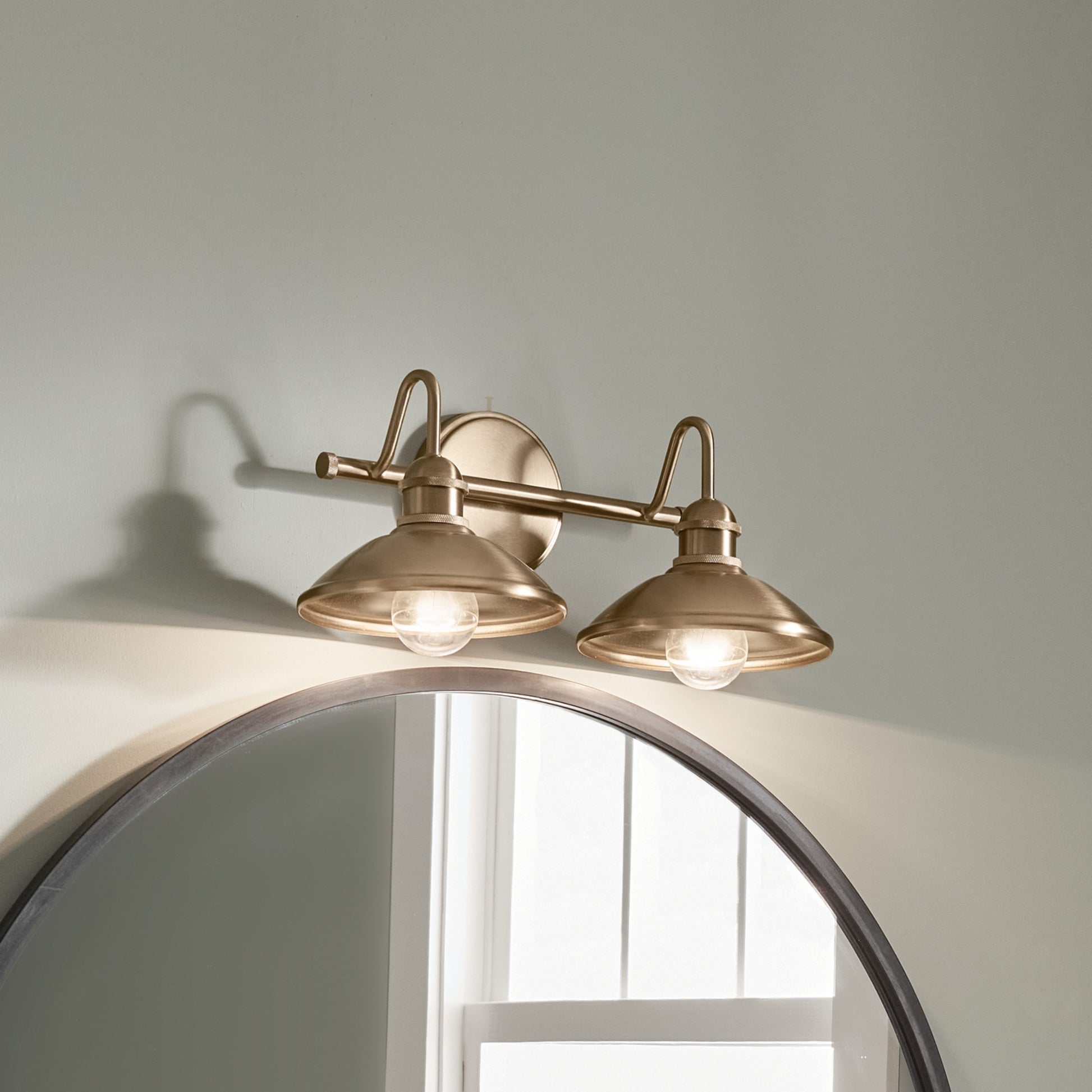 Clyde 17" 2-Light Bath Vanity Light, Champagne Bronze Finish - Bees Lighting