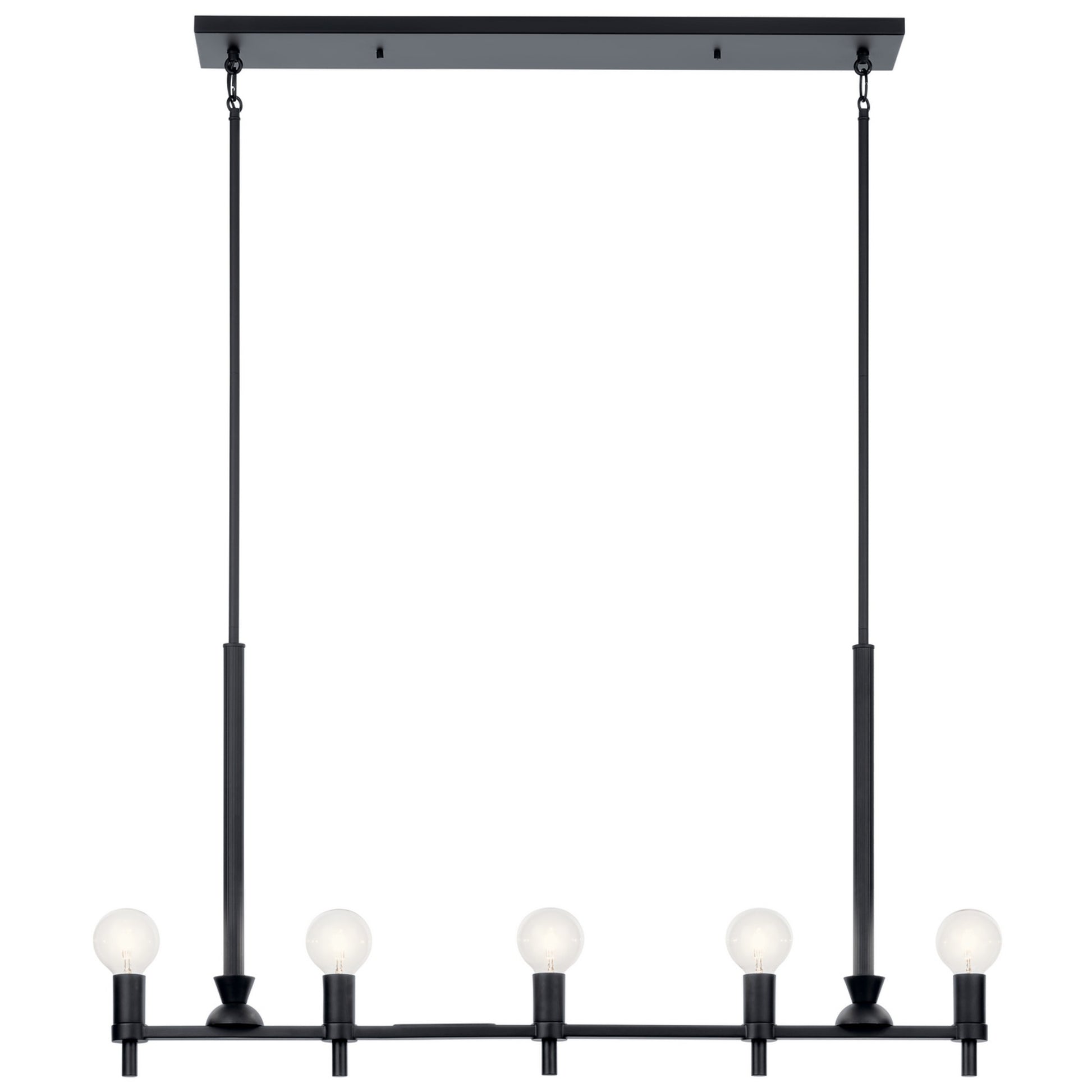 Torvee 41" 5-Light Linear Chandelier, Black Finish - Bees Lighting