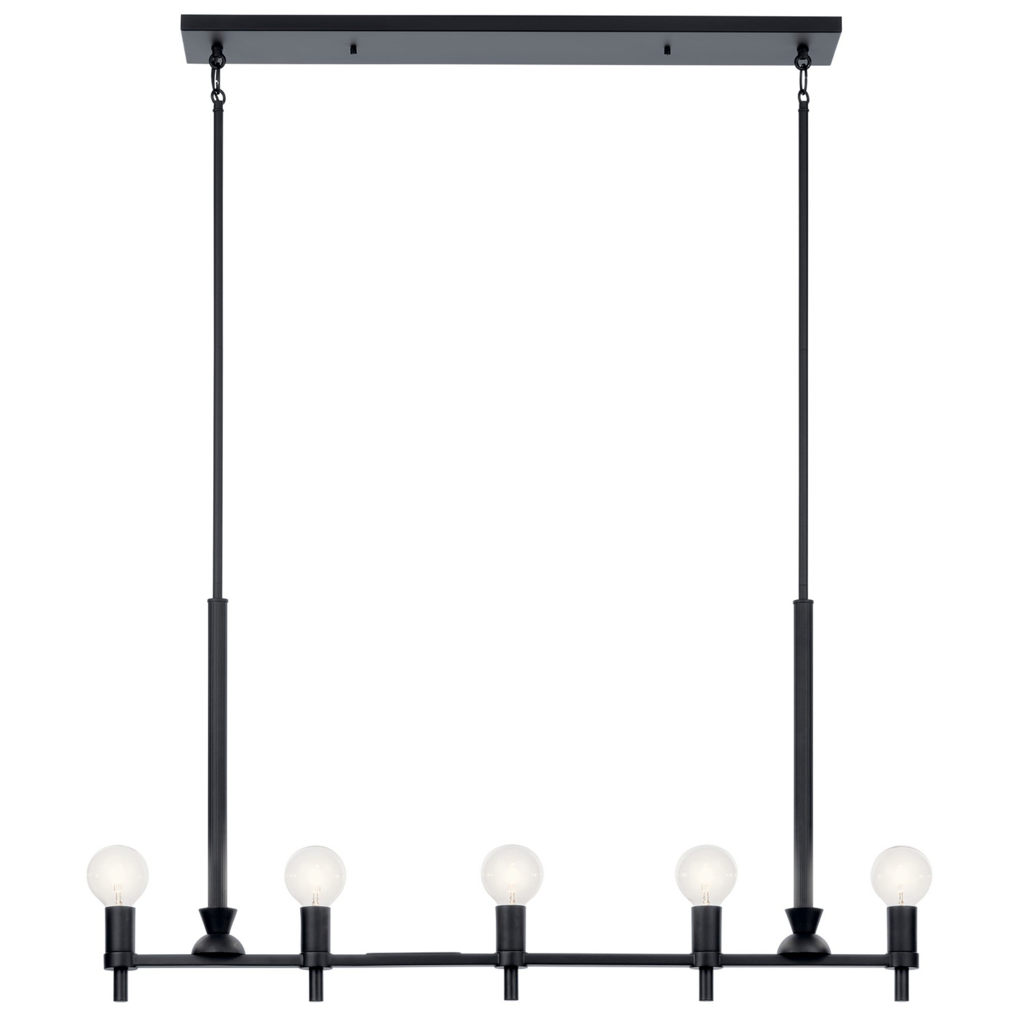 Torvee 41" 5-Light Linear Chandelier, Black Finish - Bees Lighting
