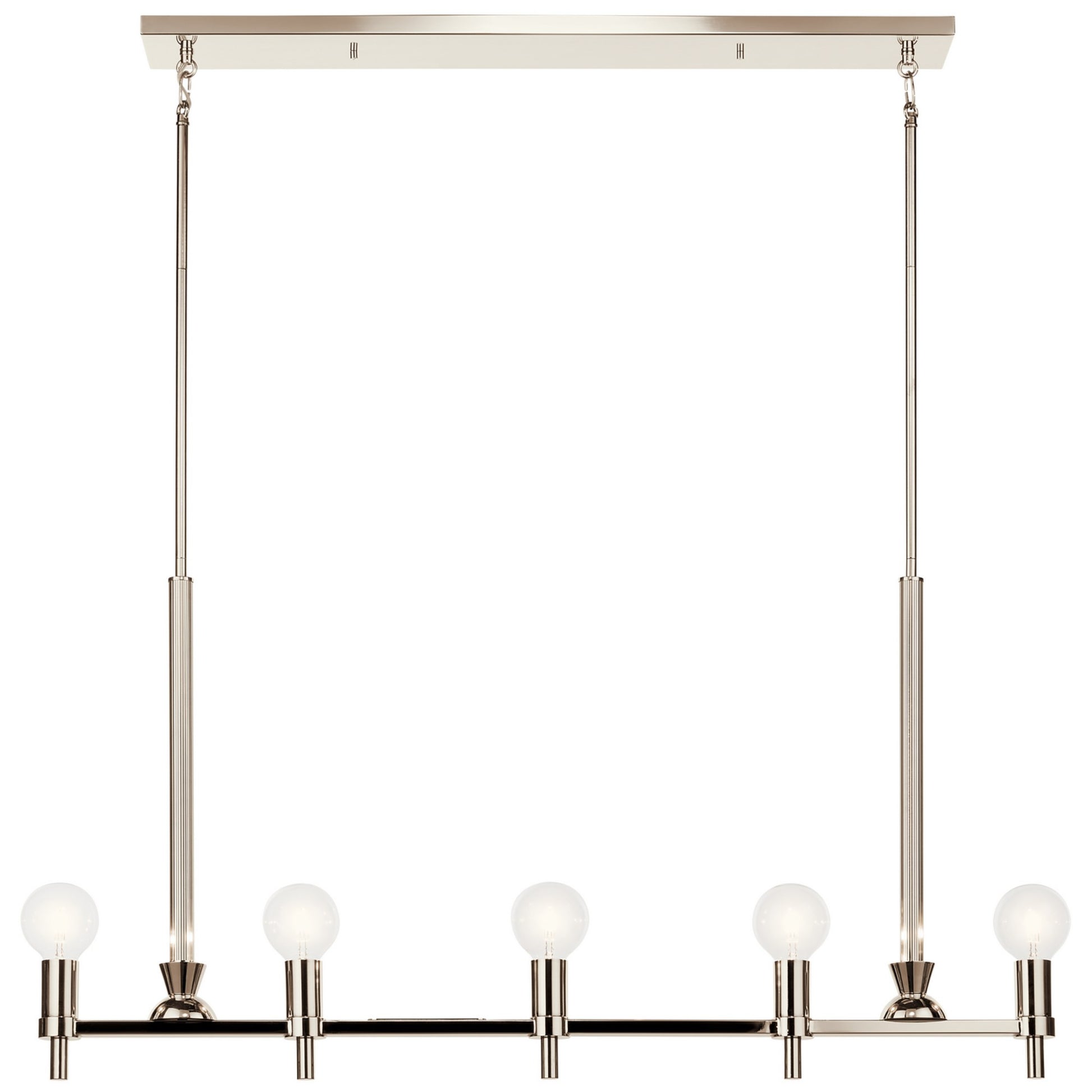 Torvee 41" 5-Light Linear Chandelier, Nickel Textured Finish - Bees Lighting