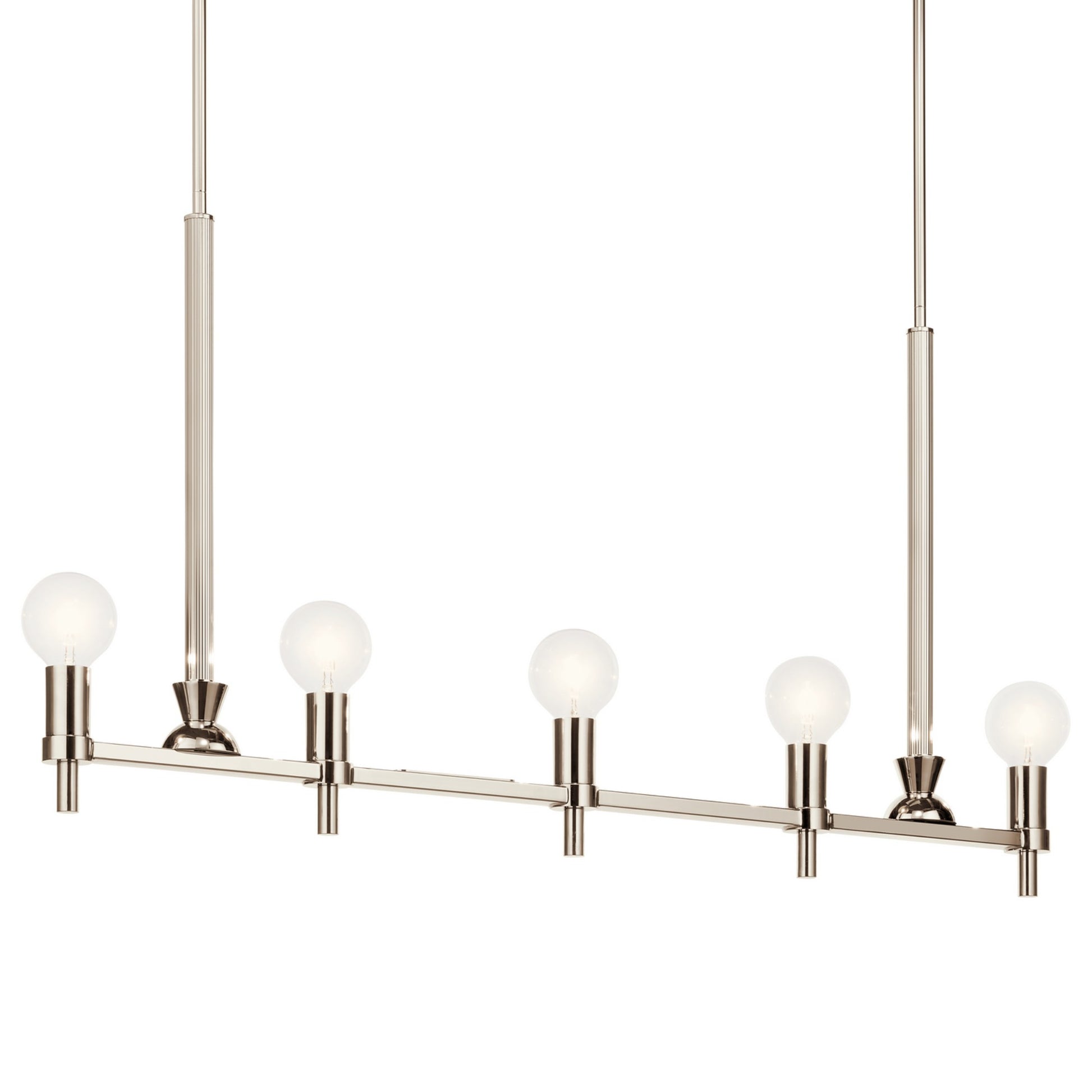 Torvee 41" 5-Light Linear Chandelier, Nickel Textured Finish - Bees Lighting