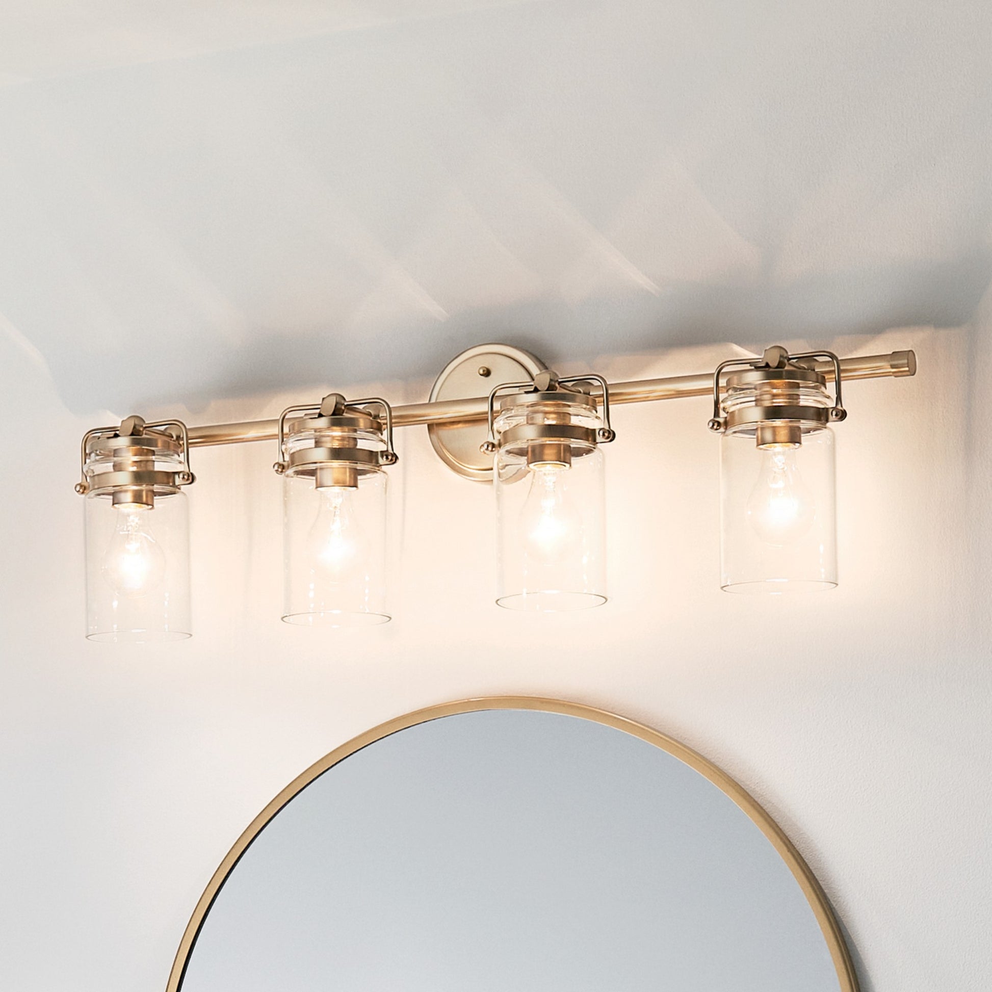 Brinley 33" 4-Light Bath Vanity Light, Champagne Bronze Finish - Bees Lighting