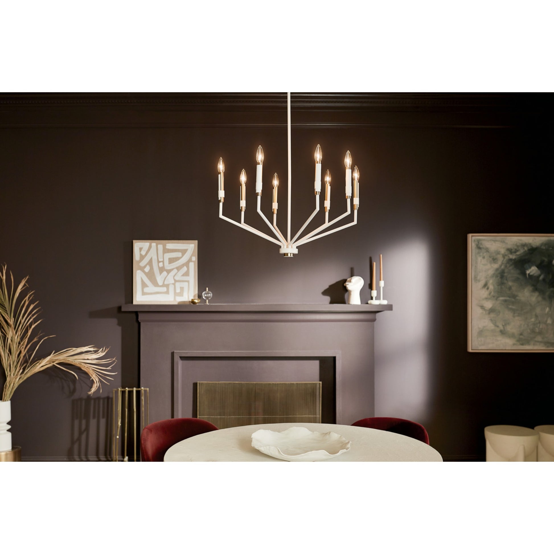 Armand 26 in. 8 Lights Chandelier White finish - Bees Lighting