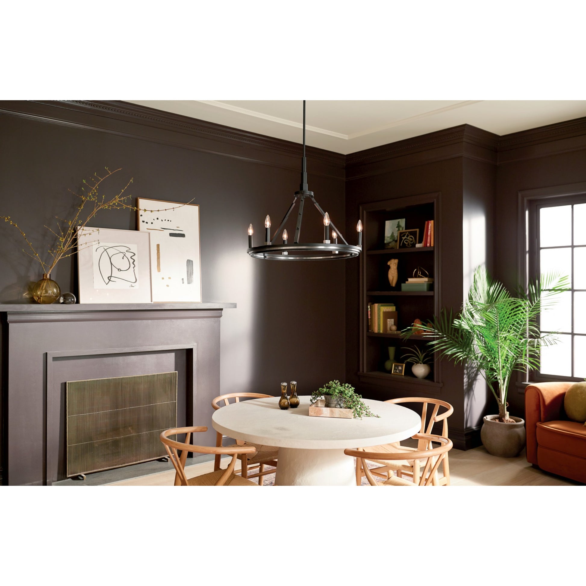 Emmala 27" 6-Light Chandelier, Black Finish - Bees Lighting