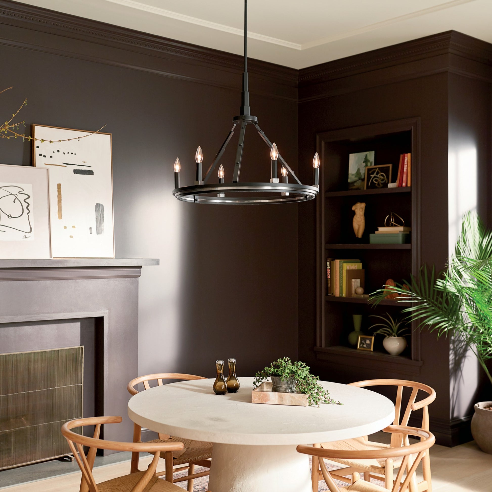 Emmala 27" 6-Light Chandelier, Black Finish - Bees Lighting