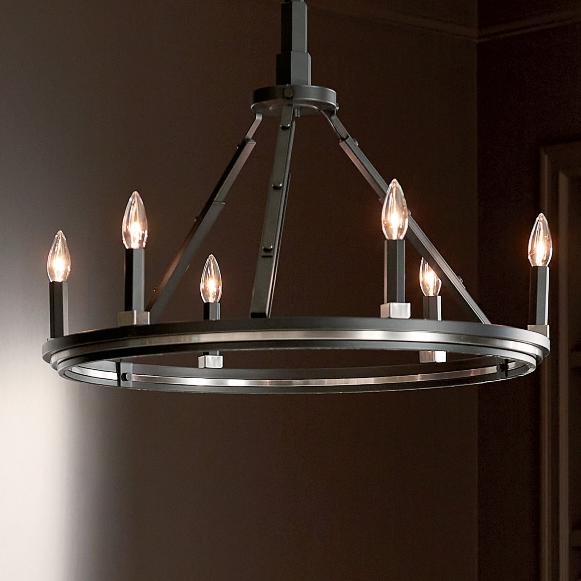 Emmala 27" 6-Light Chandelier, Black Finish - Bees Lighting