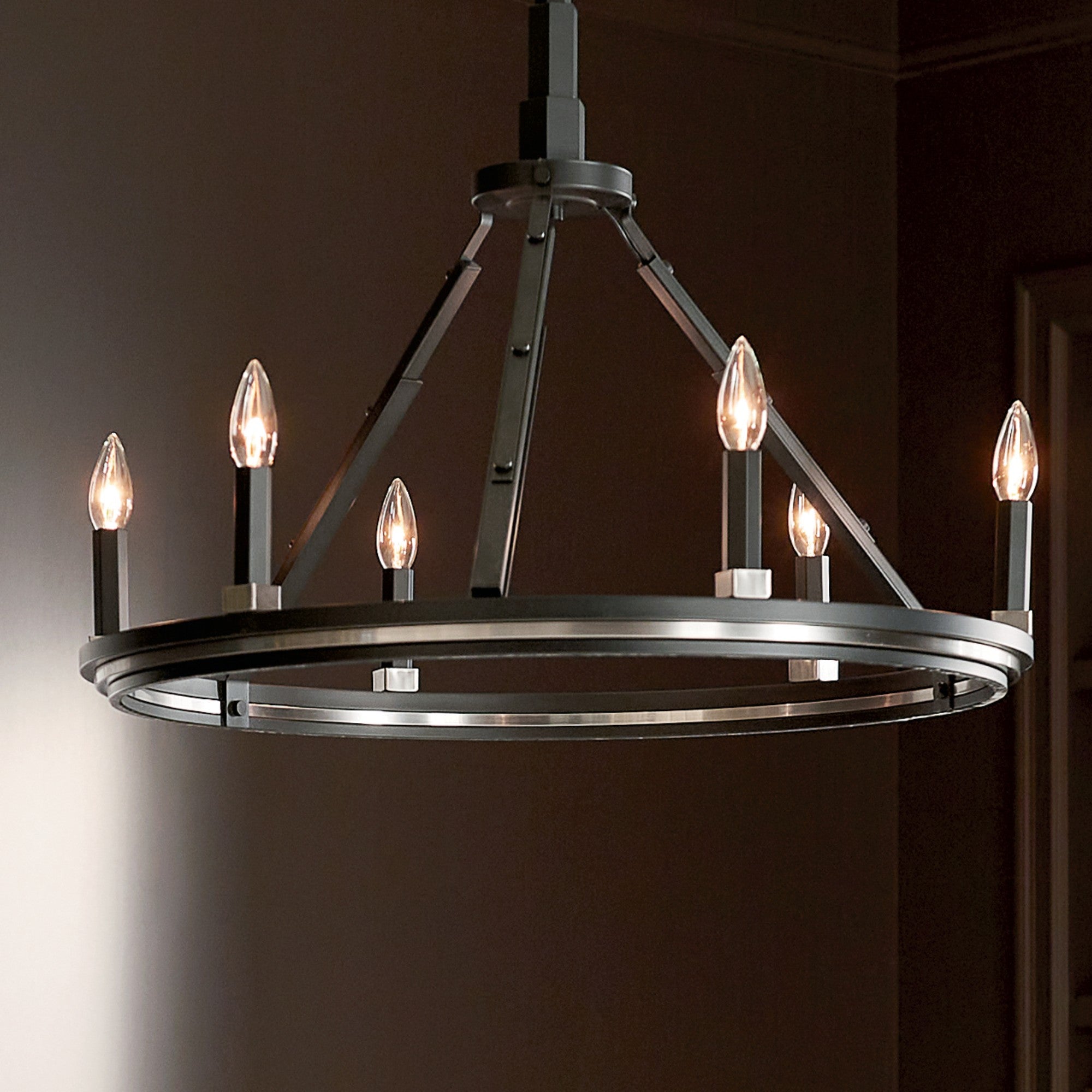 Emmala 27" 6-Light Chandelier, Black Finish - Bees Lighting