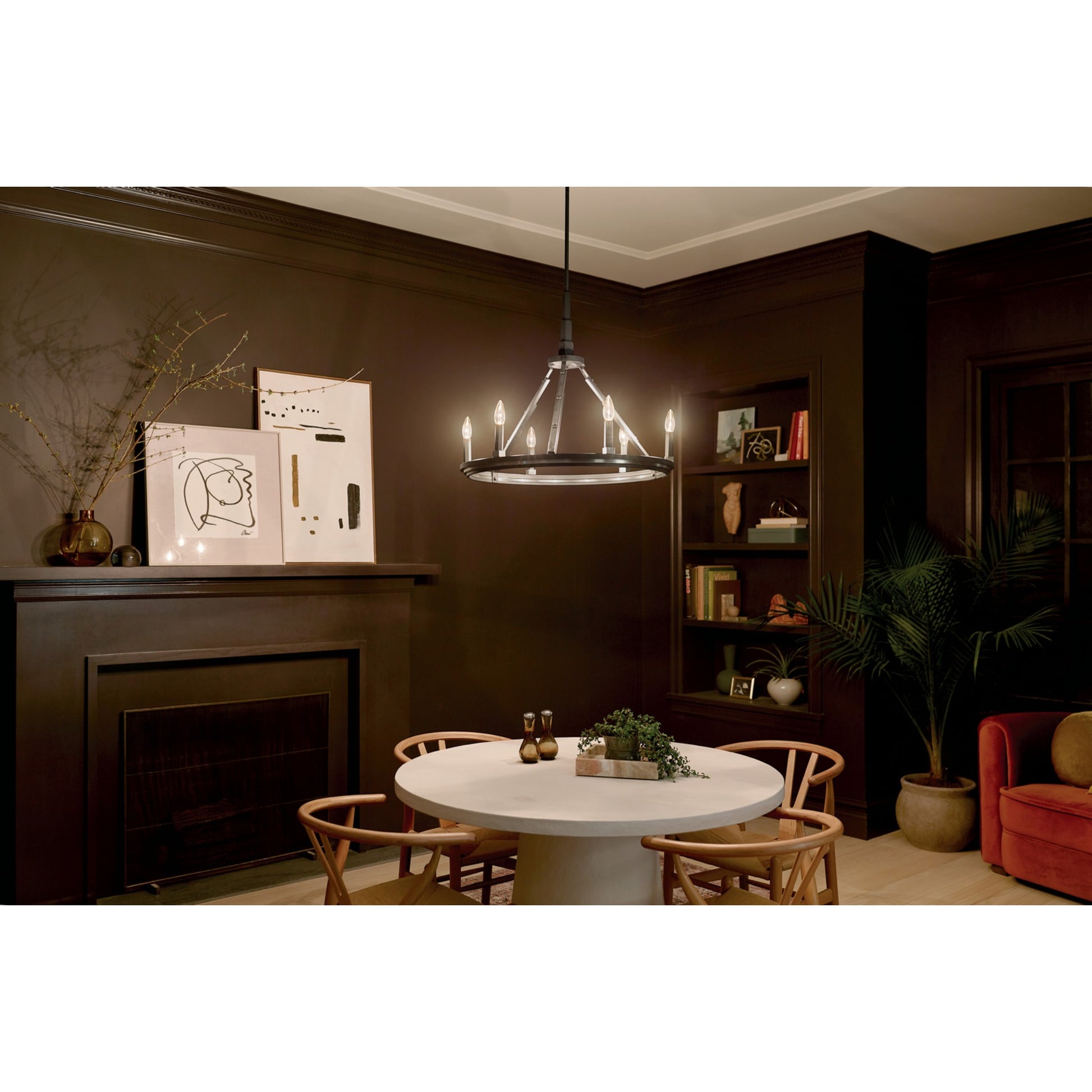 Emmala 27" 6-Light Chandelier, Black Finish - Bees Lighting