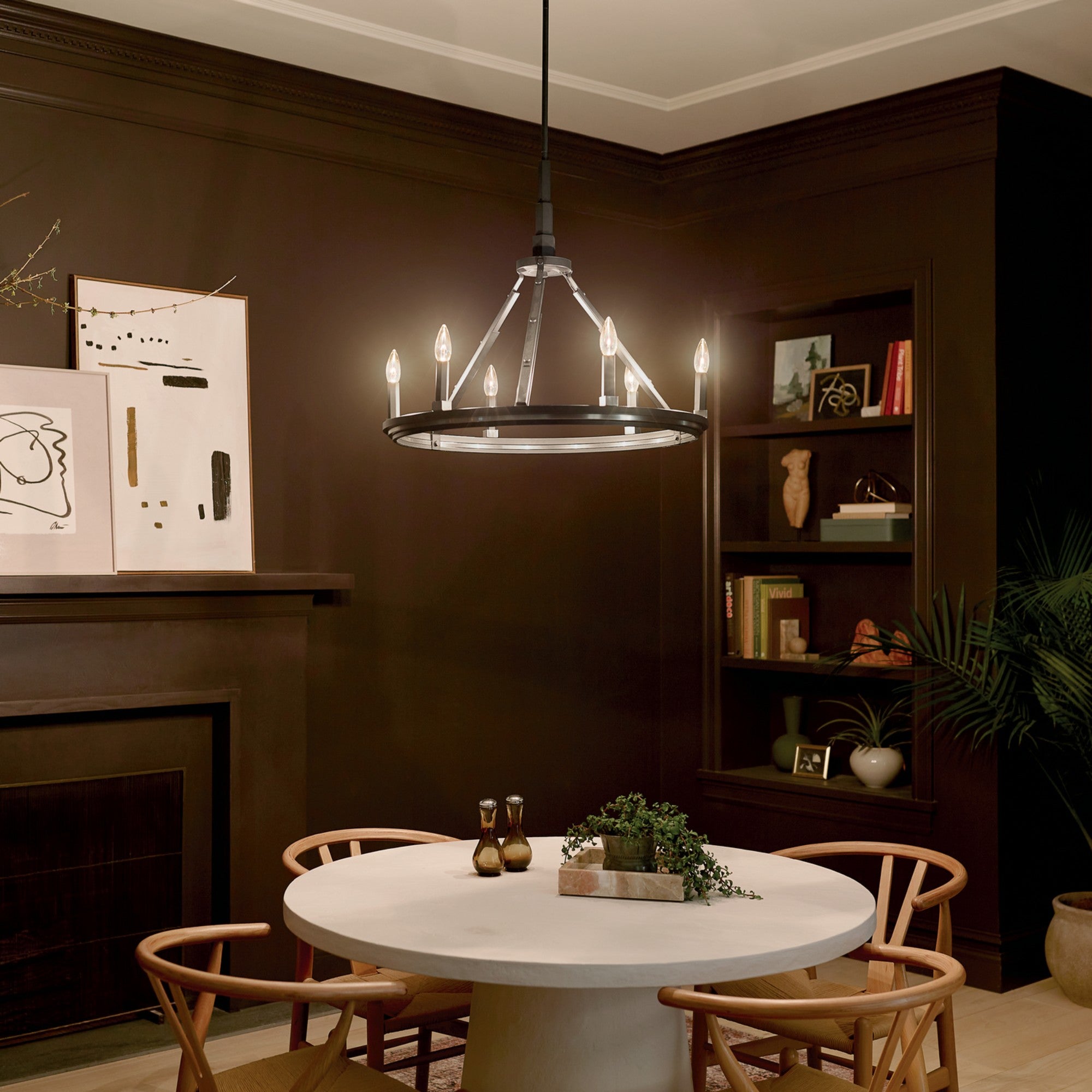 Emmala 27" 6-Light Chandelier, Black Finish - Bees Lighting
