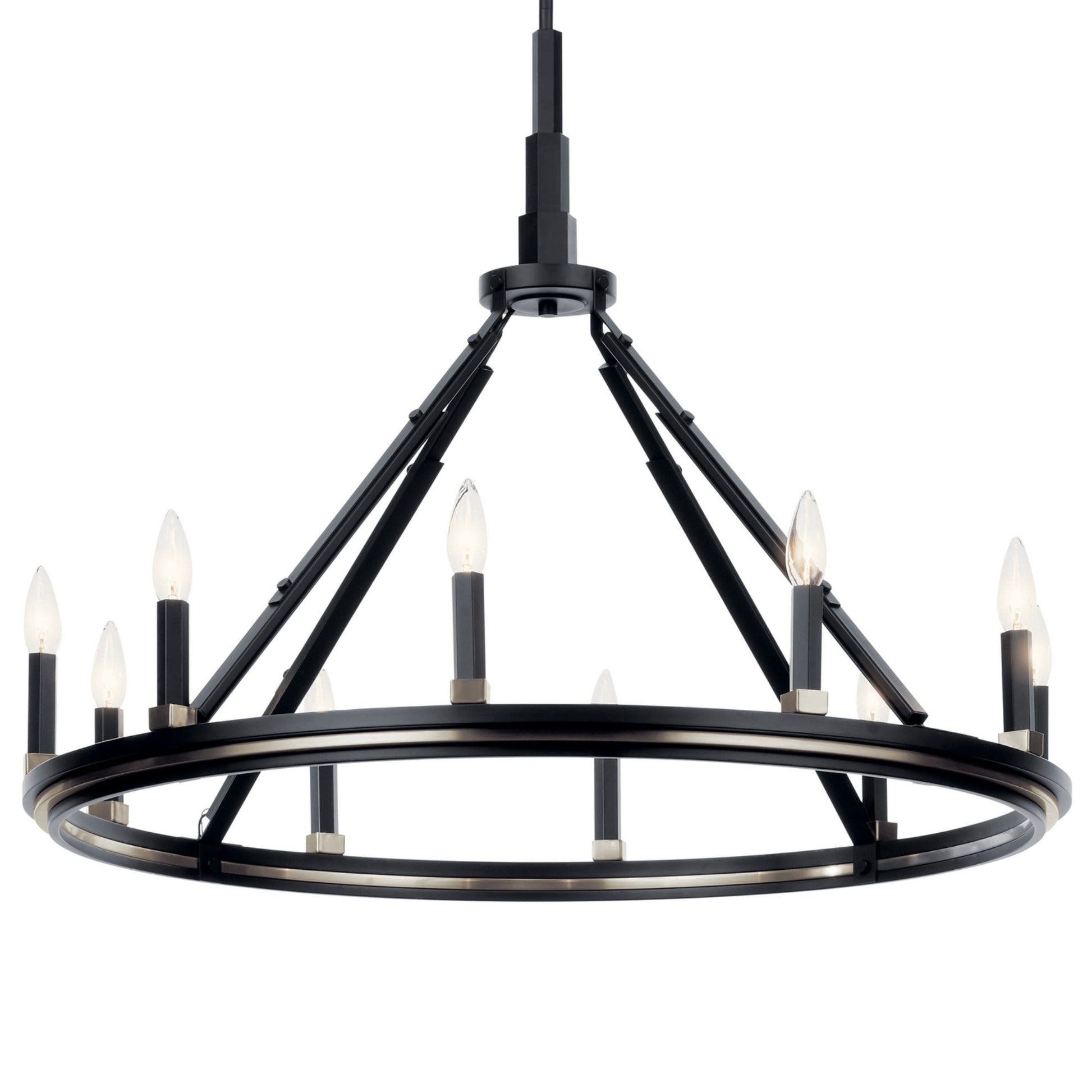 Emmala 34" 10-Light Chandelier, Black Finish - Bees Lighting
