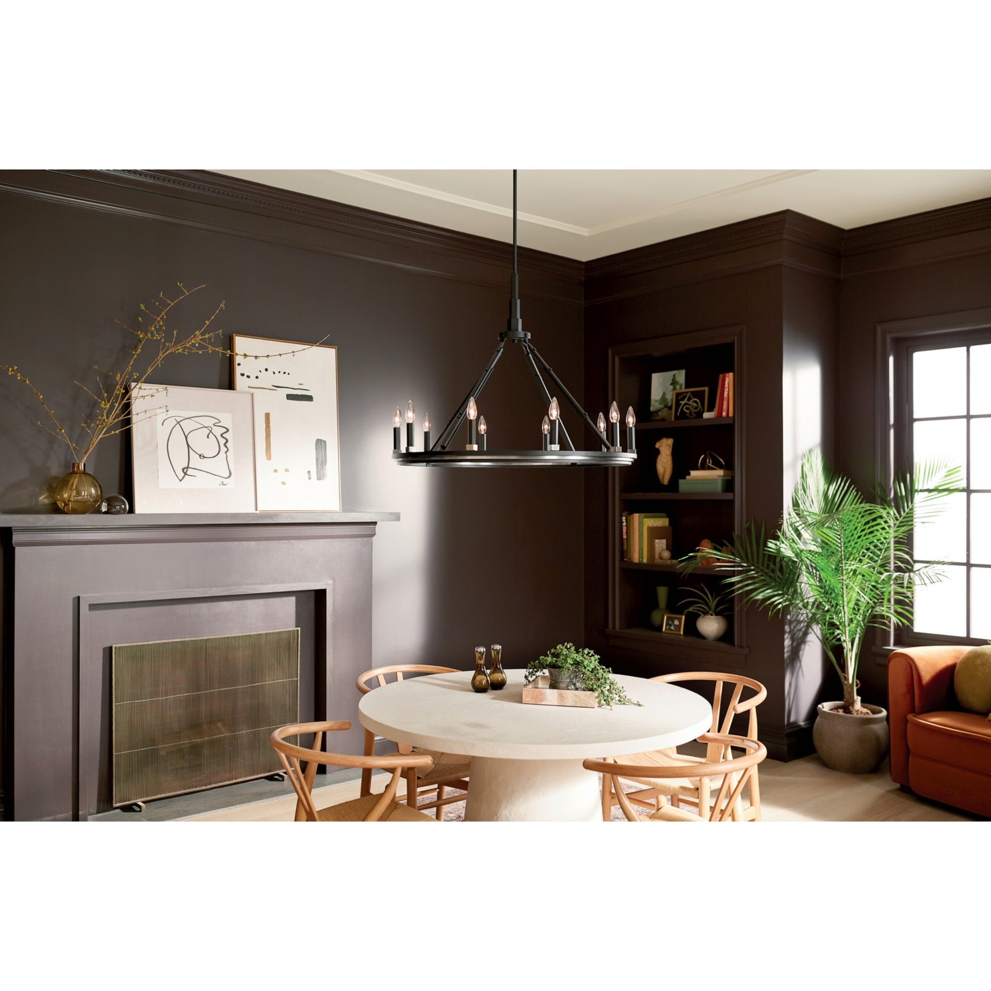 Emmala 34" 10-Light Chandelier, Black Finish - Bees Lighting