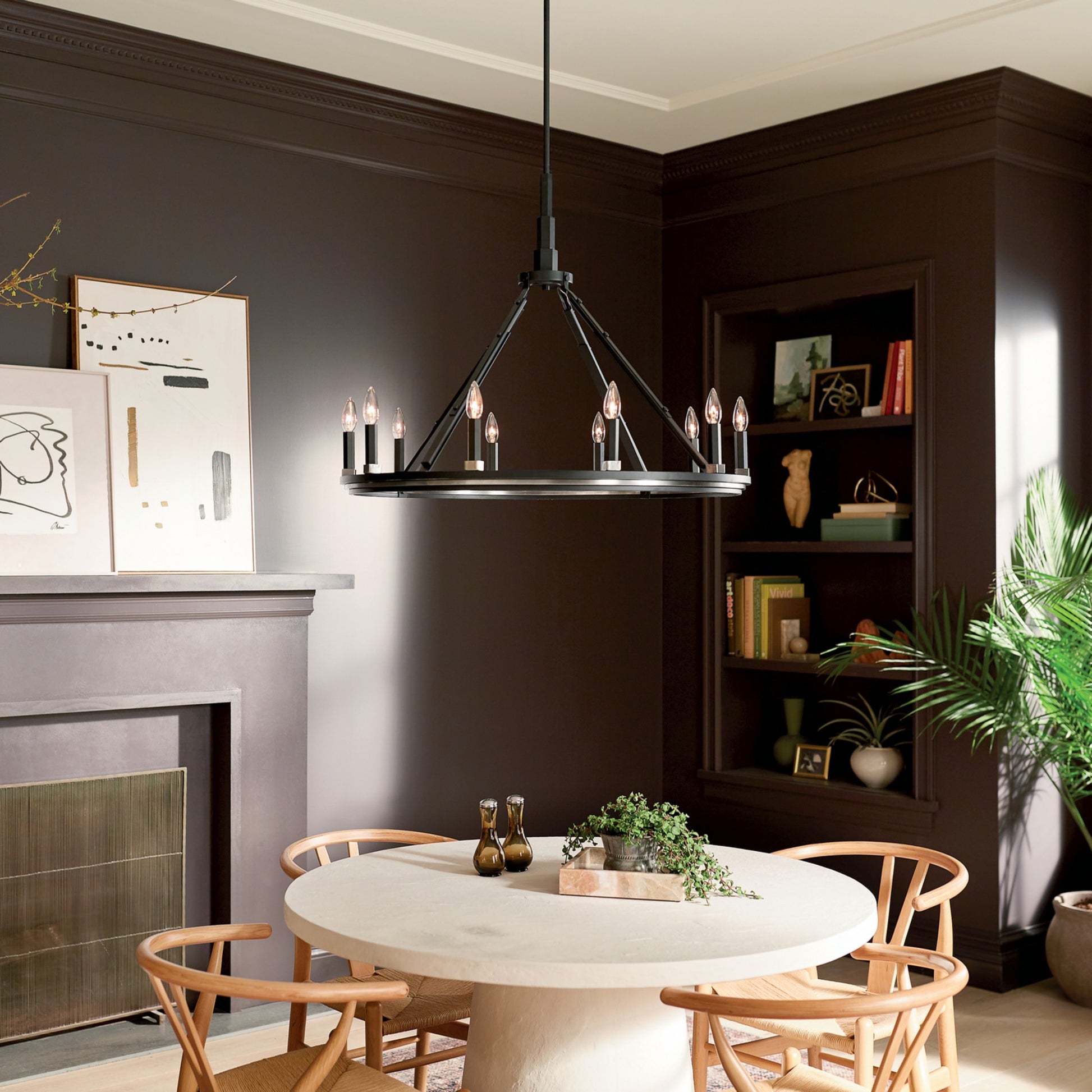 Emmala 34" 10-Light Chandelier, Black Finish - Bees Lighting