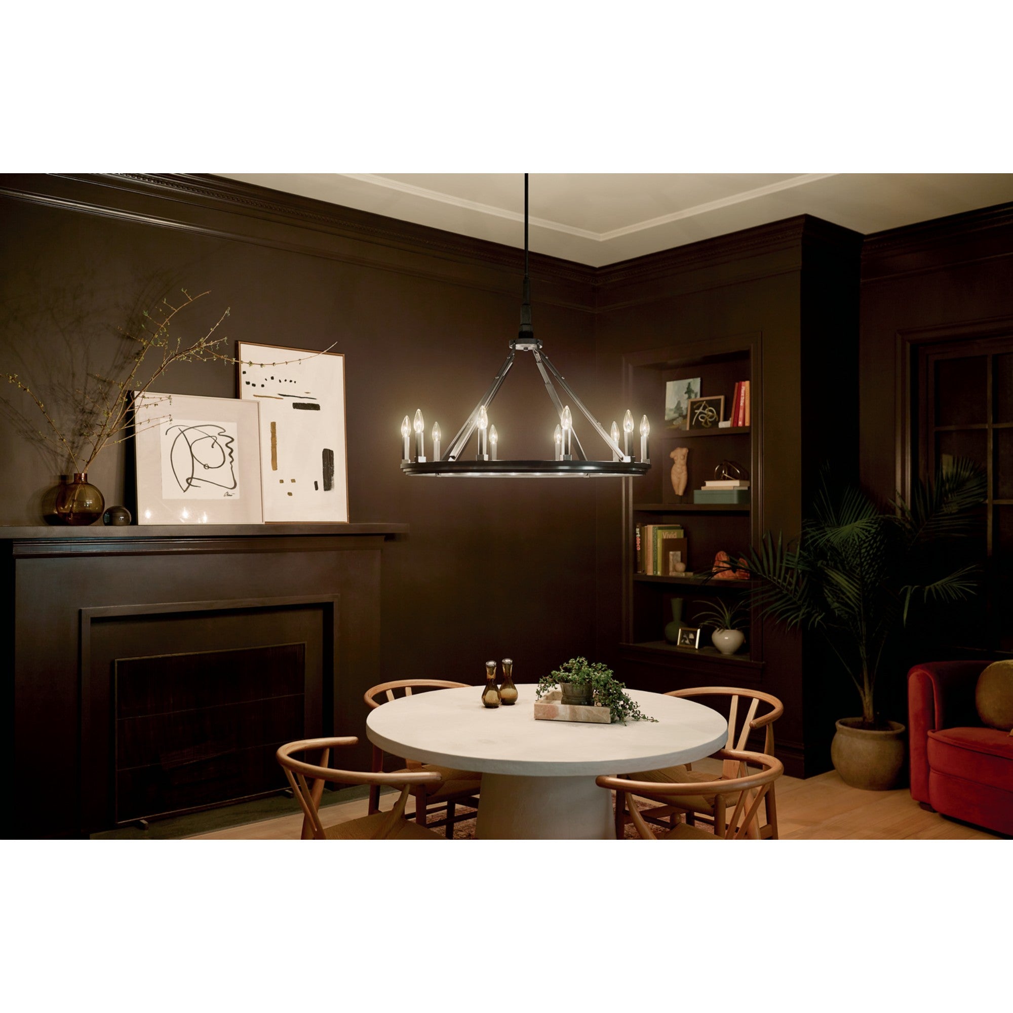 Emmala 34" 10-Light Chandelier, Black Finish - Bees Lighting