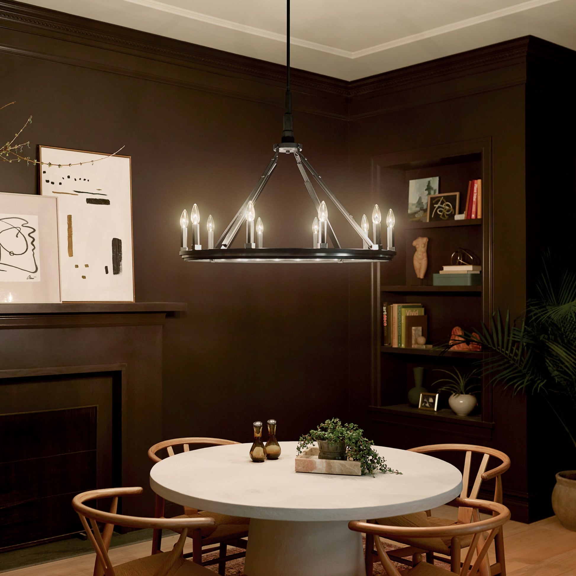 Emmala 34" 10-Light Chandelier, Black Finish - Bees Lighting