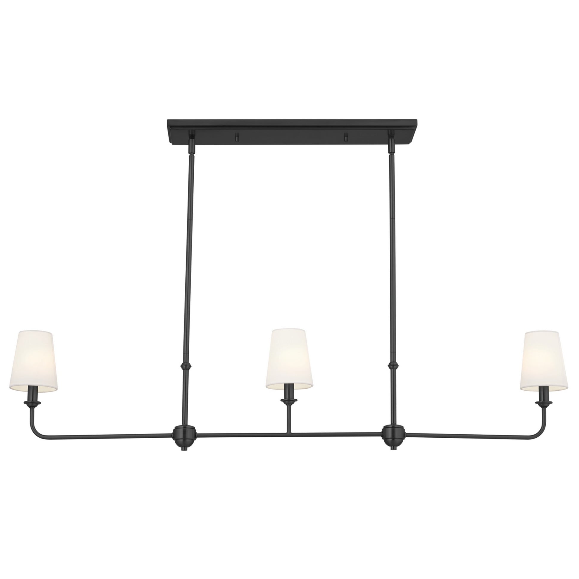 Pallas 48" 3-Light Linear Chandelier, Black Finish - Bees Lighting