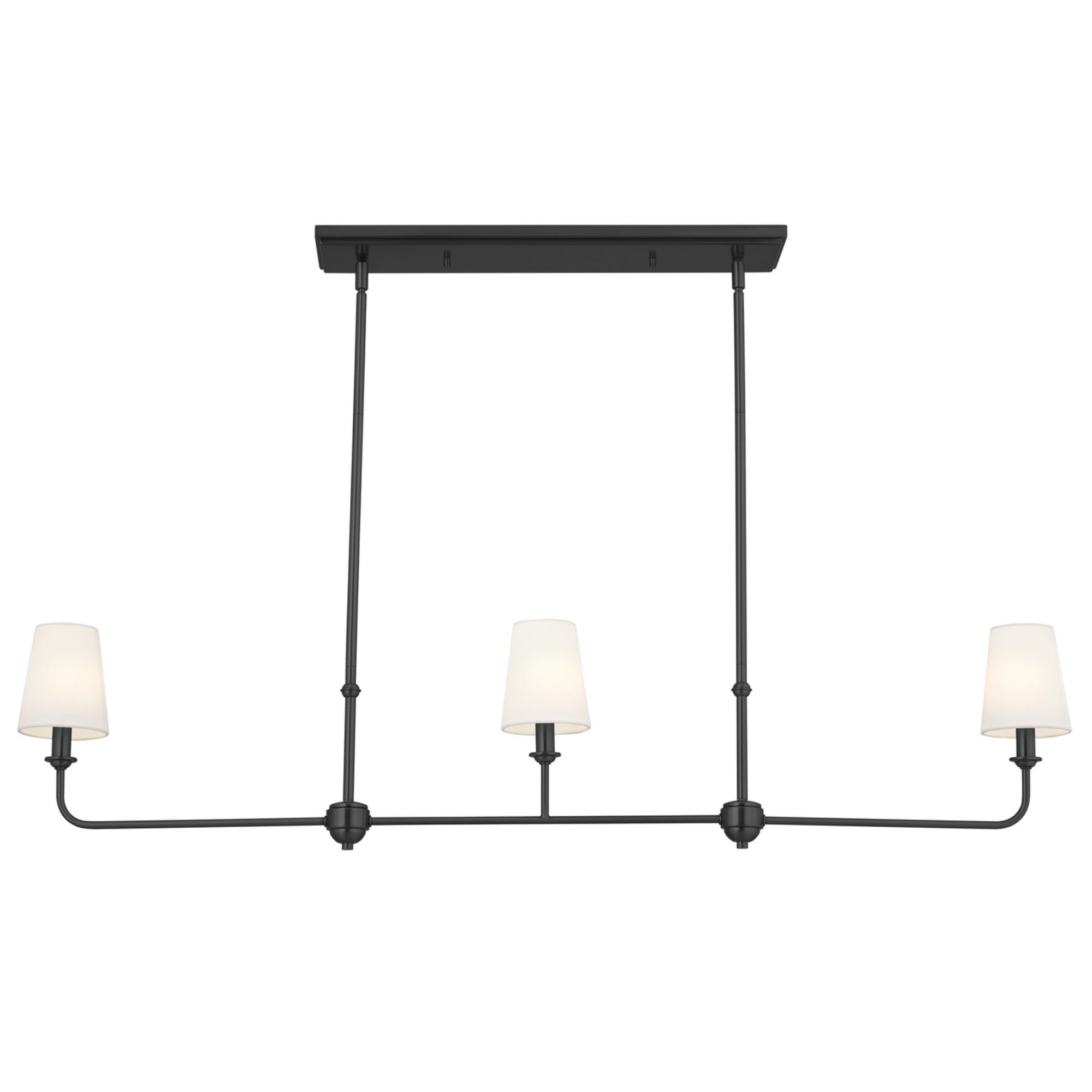 Pallas 48" 3-Light Linear Chandelier, Black Finish - Bees Lighting