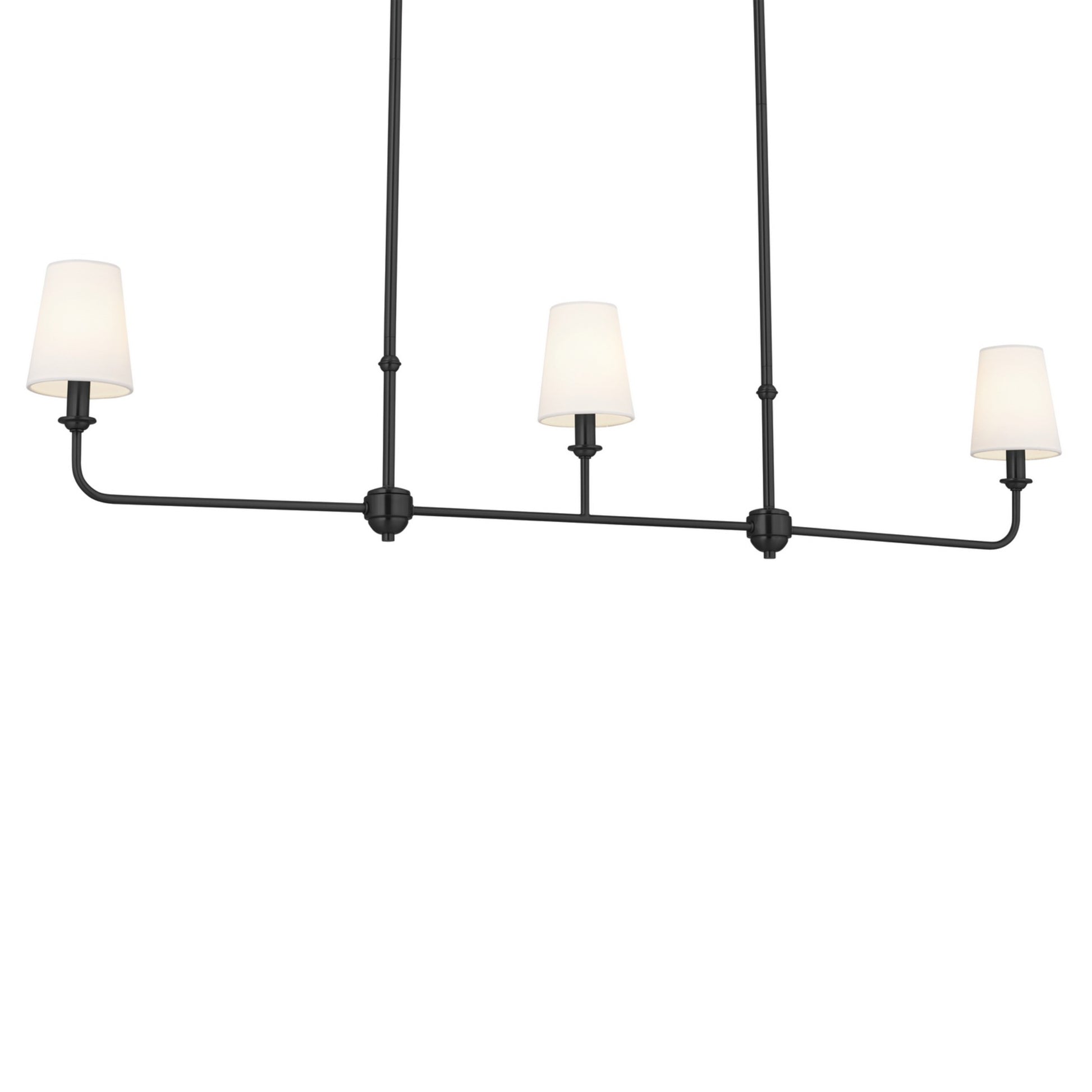 Pallas 48" 3-Light Linear Chandelier, Black Finish - Bees Lighting