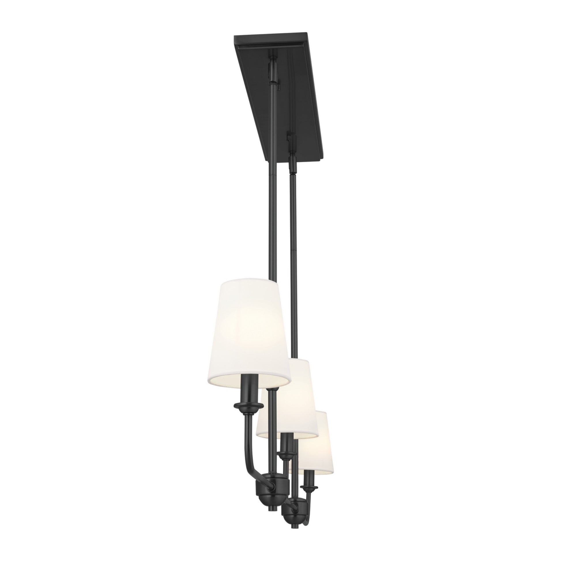 Pallas 48" 3-Light Linear Chandelier, Black Finish - Bees Lighting