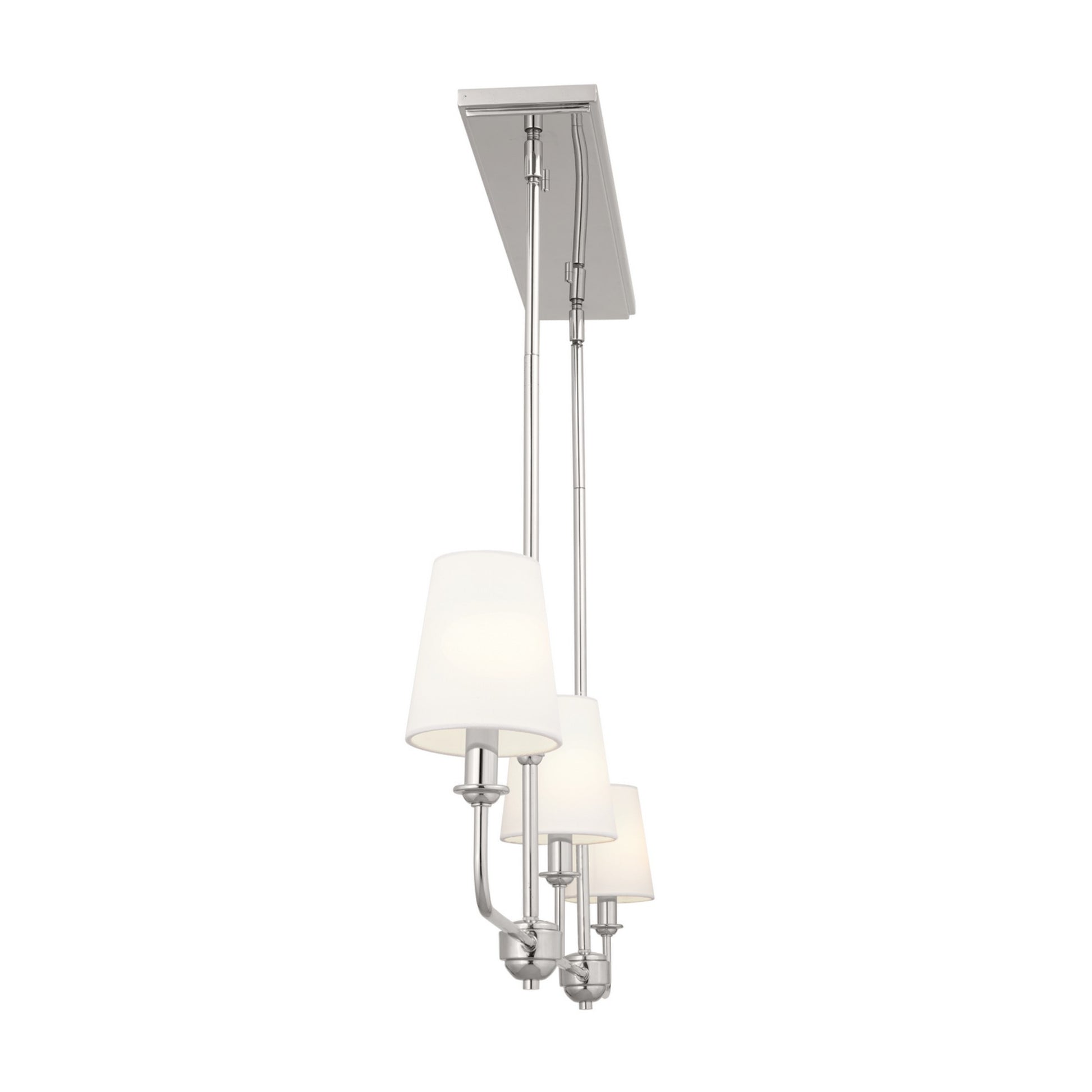 Pallas 48" 3-Light Linear Chandelier, Polished Nickel Finish - Bees Lighting