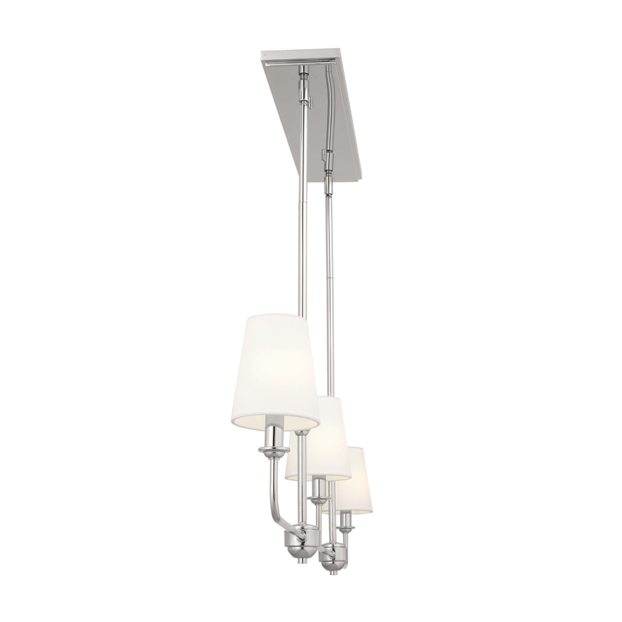 Pallas 48" 3-Light Linear Chandelier, Polished Nickel Finish - Bees Lighting