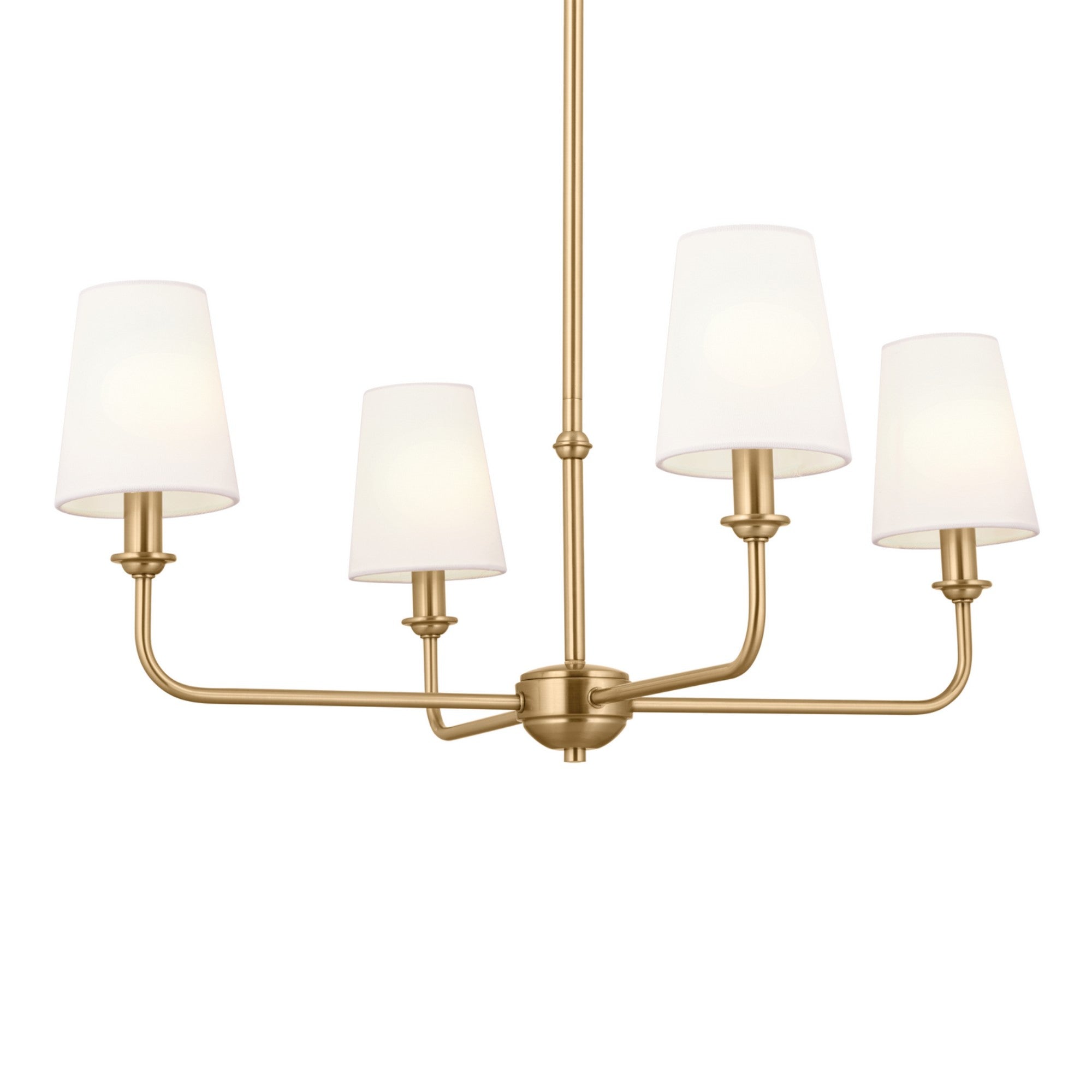 Pallas 25" 4-Light Chandelier, Brushed Natural Brass Finish - Bees Lighting
