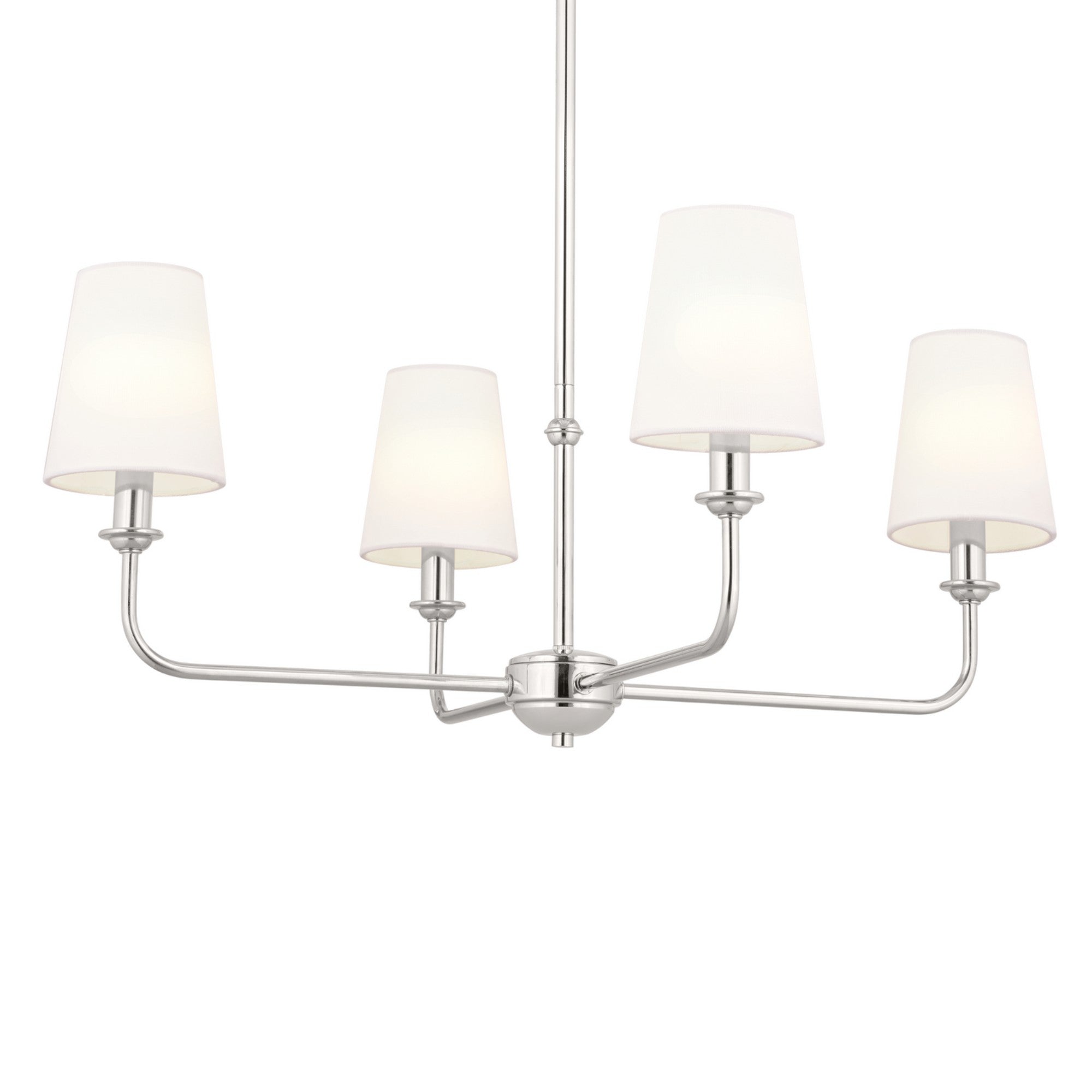 Pallas 25" 4-Light Chandelier, Polished Nickel Finish - Bees Lighting
