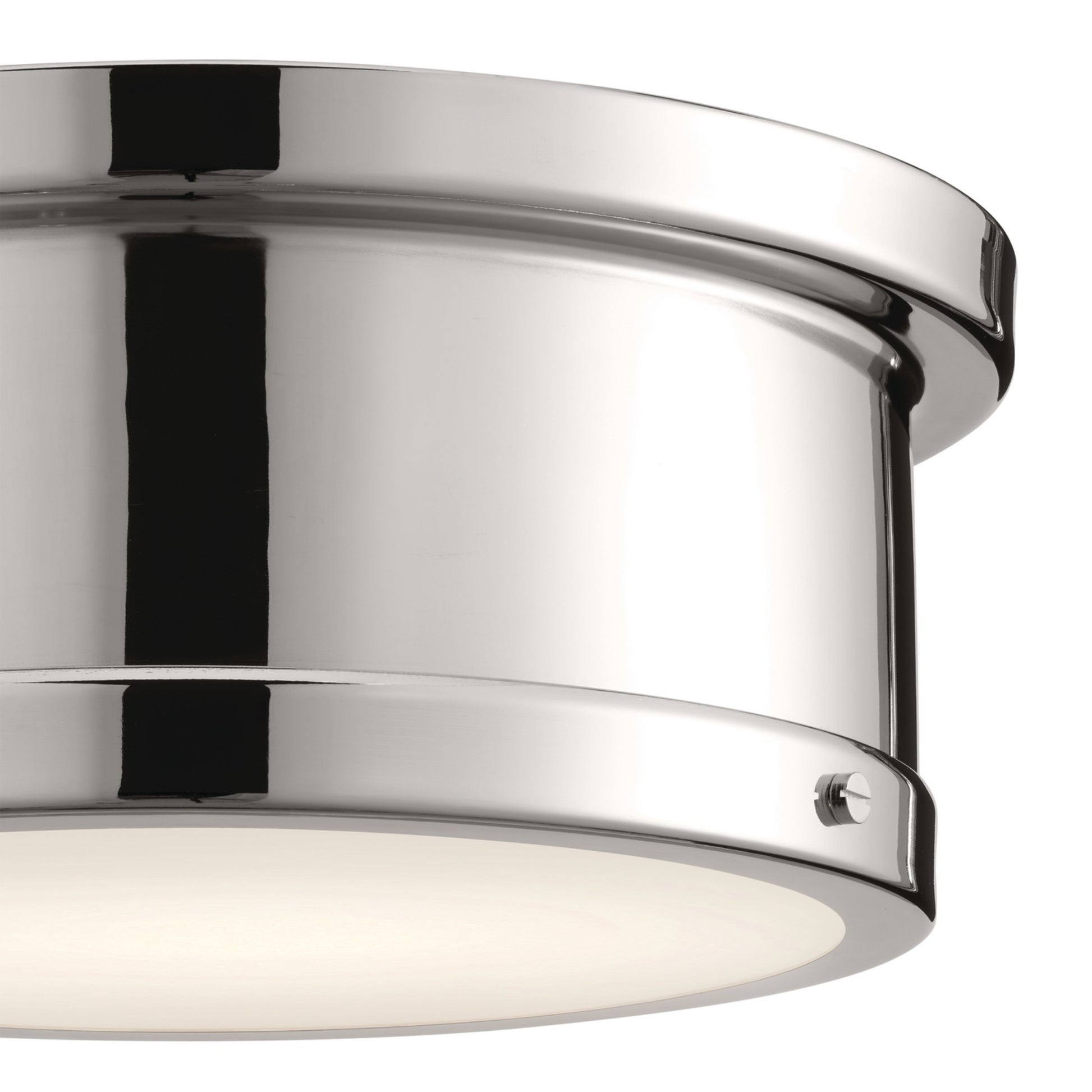 Serca 14" 2-Light Flush Mount, Polished Nickel Finish - Bees Lighting