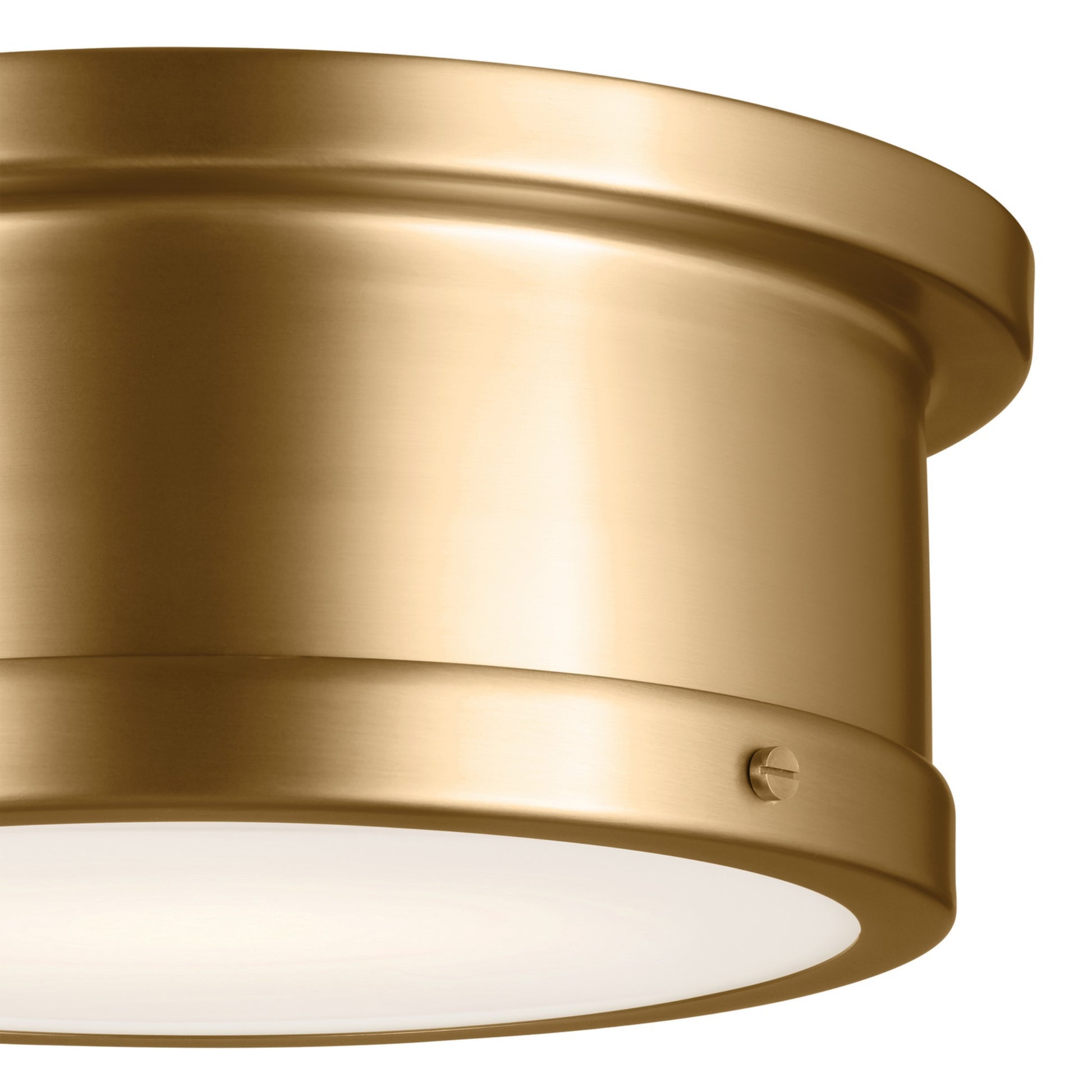 Serca 14" 2-Light Flush Mount, Brushed Natural Brass Finish - Bees Lighting