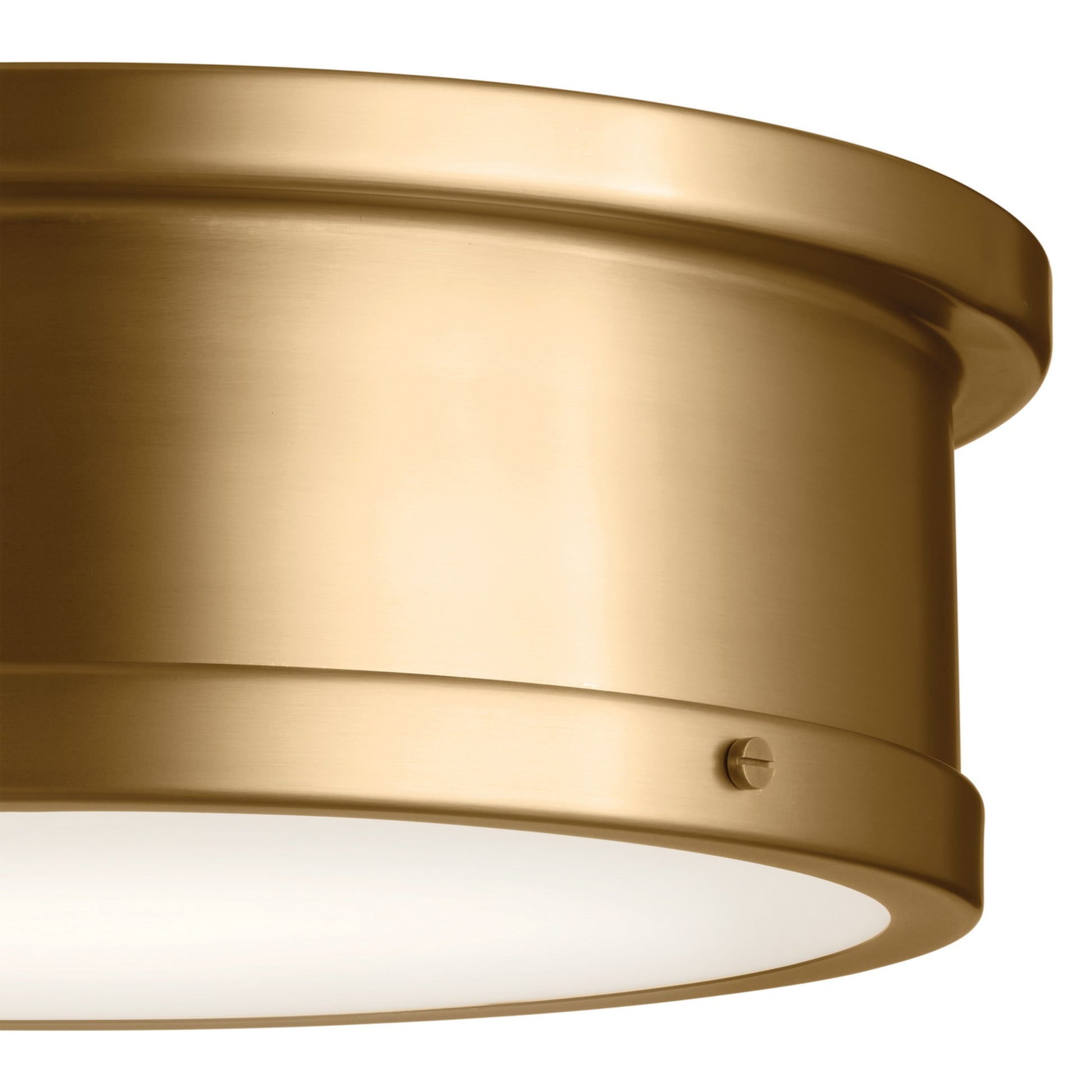 Serca 18" 3-Light Flush Mount, Brushed Natural Brass Finish - Bees Lighting
