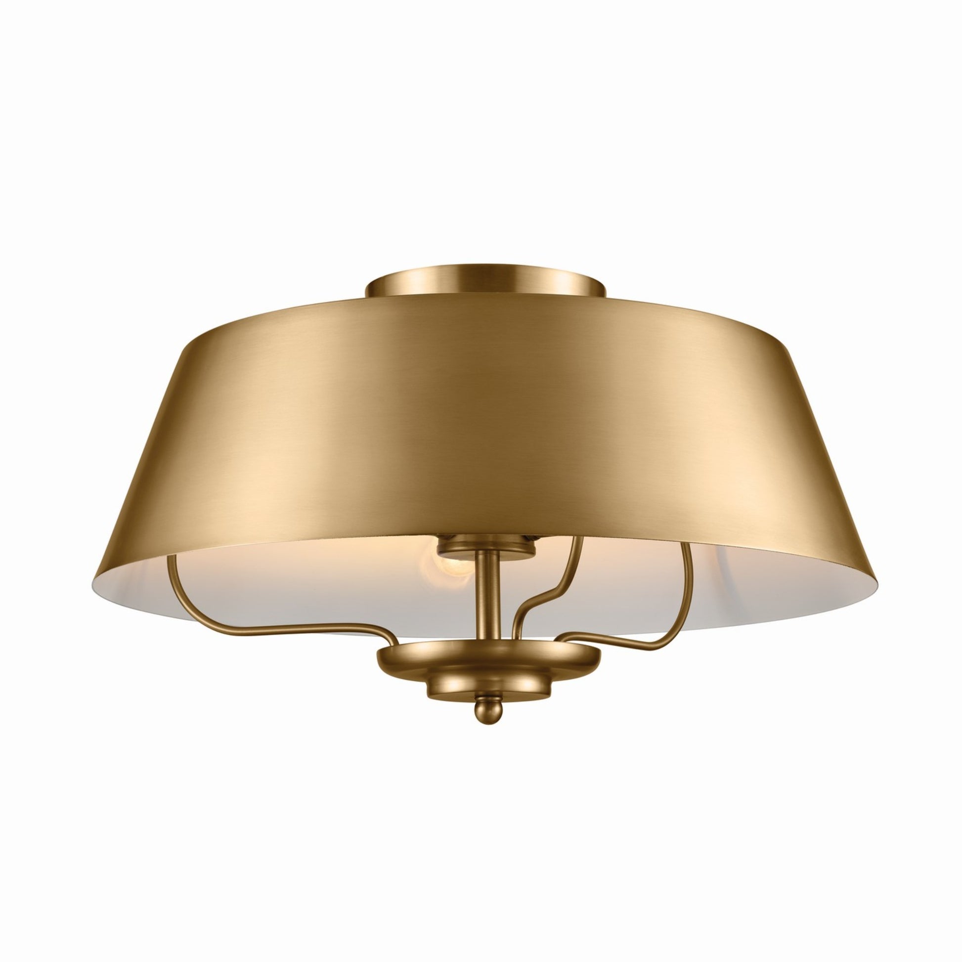 Luella 16" 3-Light Convertible Pendant, Brushed Natural Brass Finish - Bees Lighting
