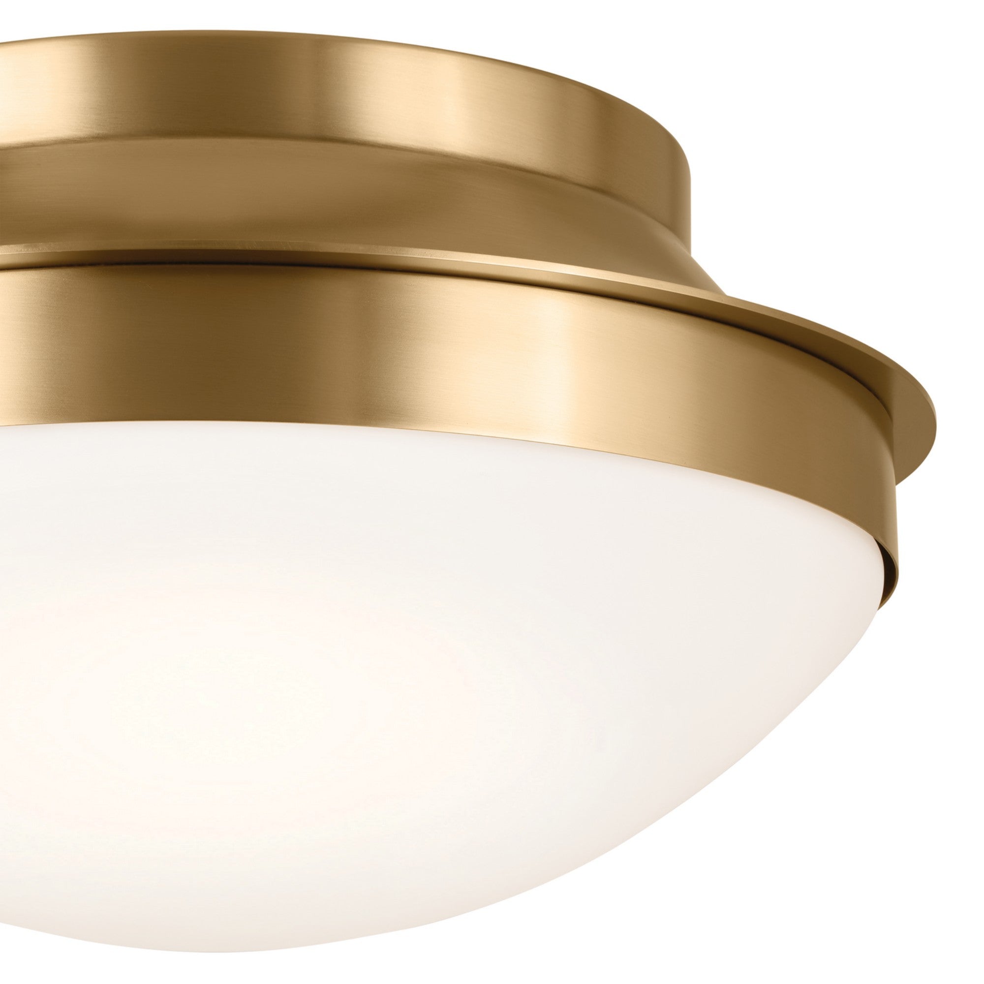 Bretta 14" 2-Light Flush Mount, Brushed Natural Brass Finish - Bees Lighting