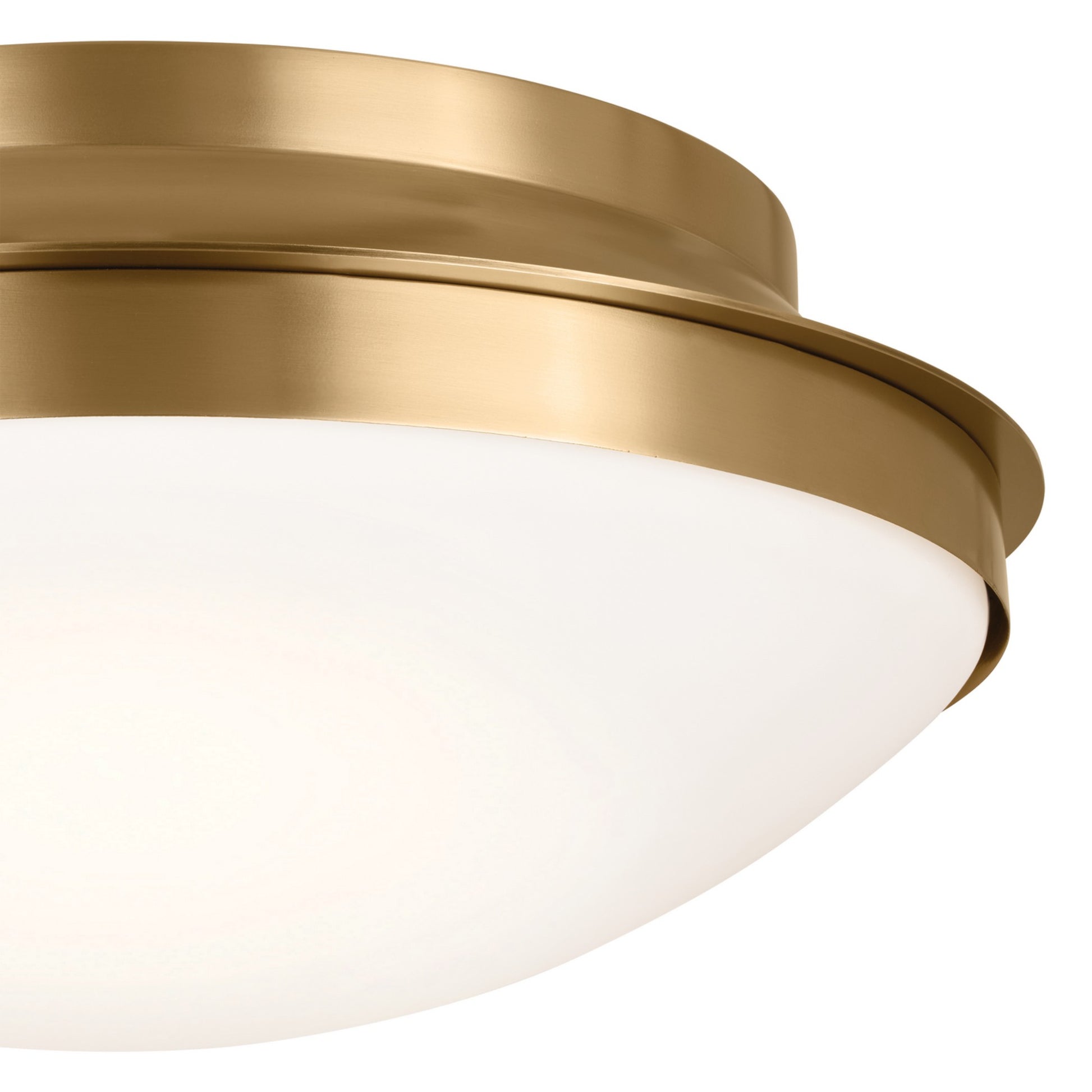 Bretta 18" 3-Light Flush Mount, Brushed Natural Brass Finish - Bees Lighting