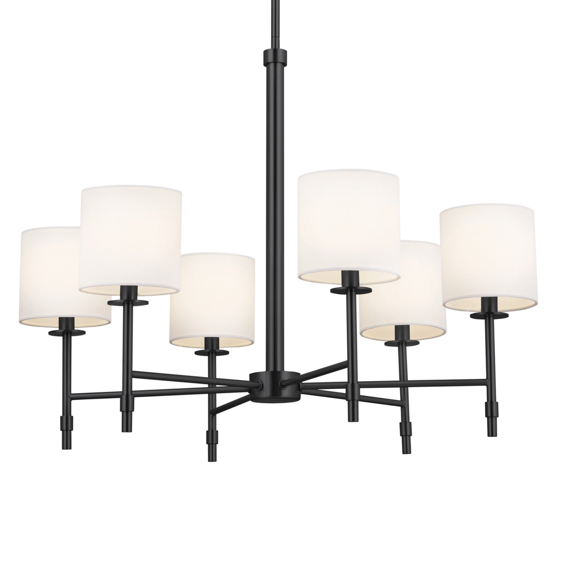 Ali 28" 6-Light Chandelier, Black Finish - Bees Lighting
