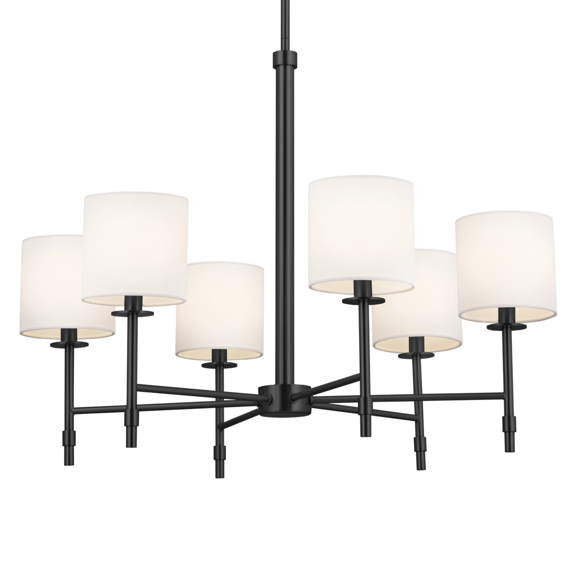 Ali 28" 6-Light Chandelier, Black Finish - Bees Lighting