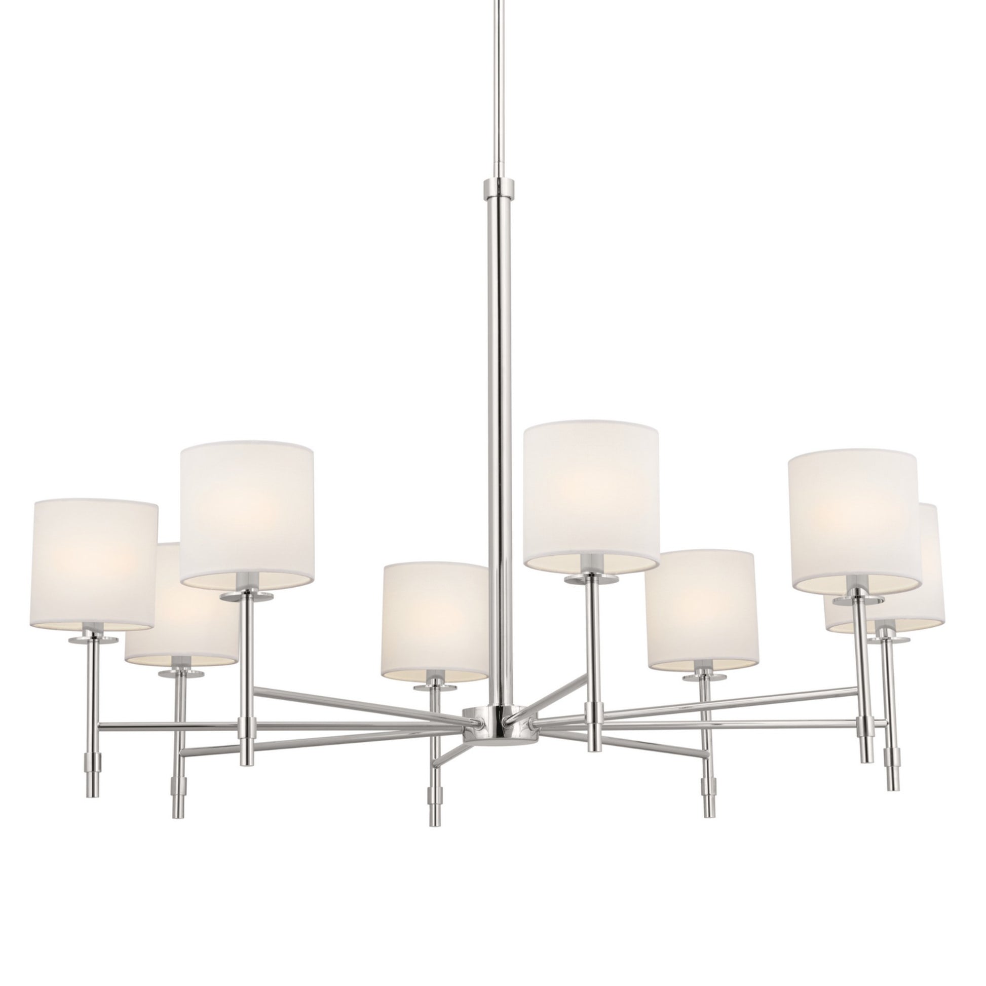 Ali 39" 8-Light Chandelier, Polished Nickel Finish - Bees Lighting