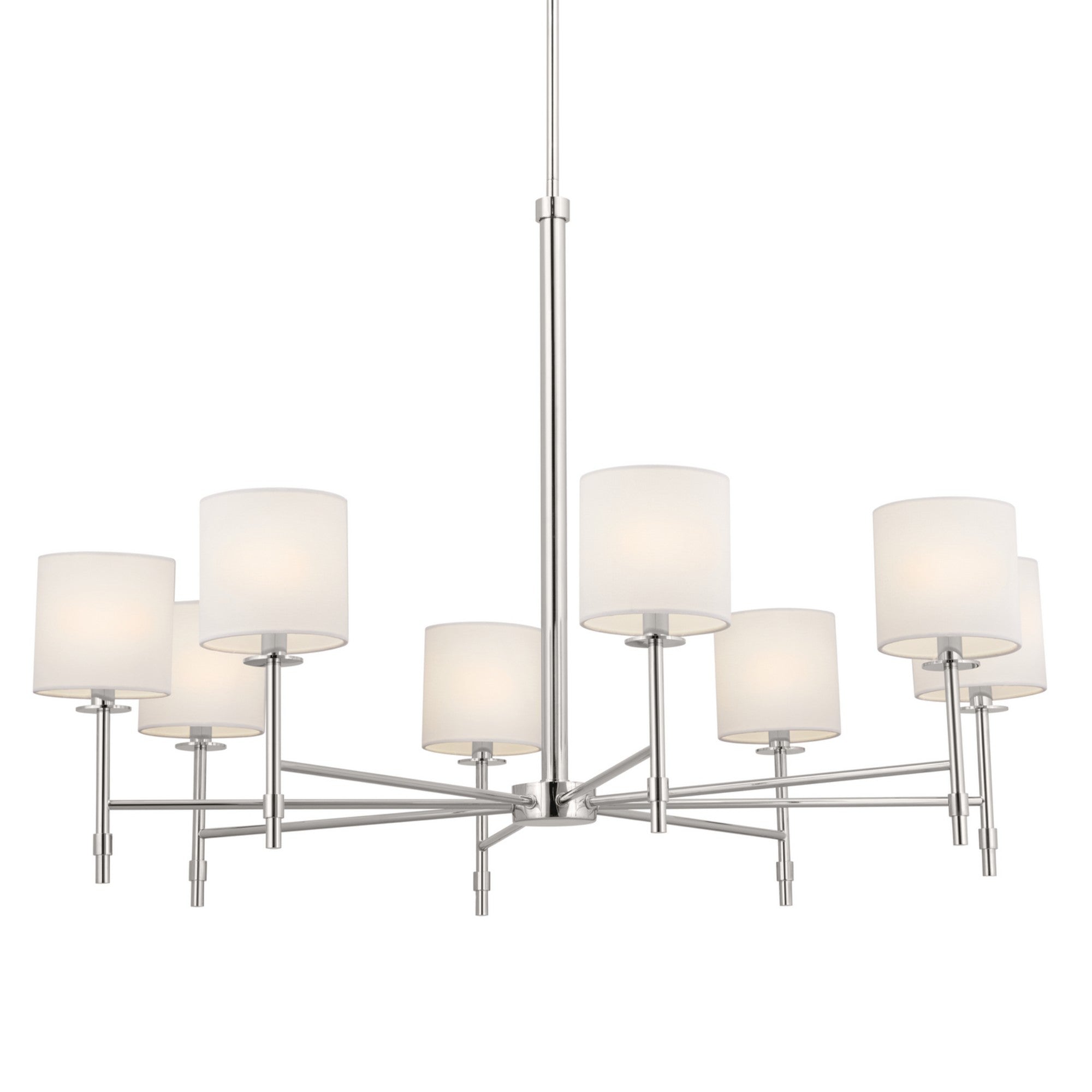 Ali 39" 8-Light Chandelier, Polished Nickel Finish - Bees Lighting