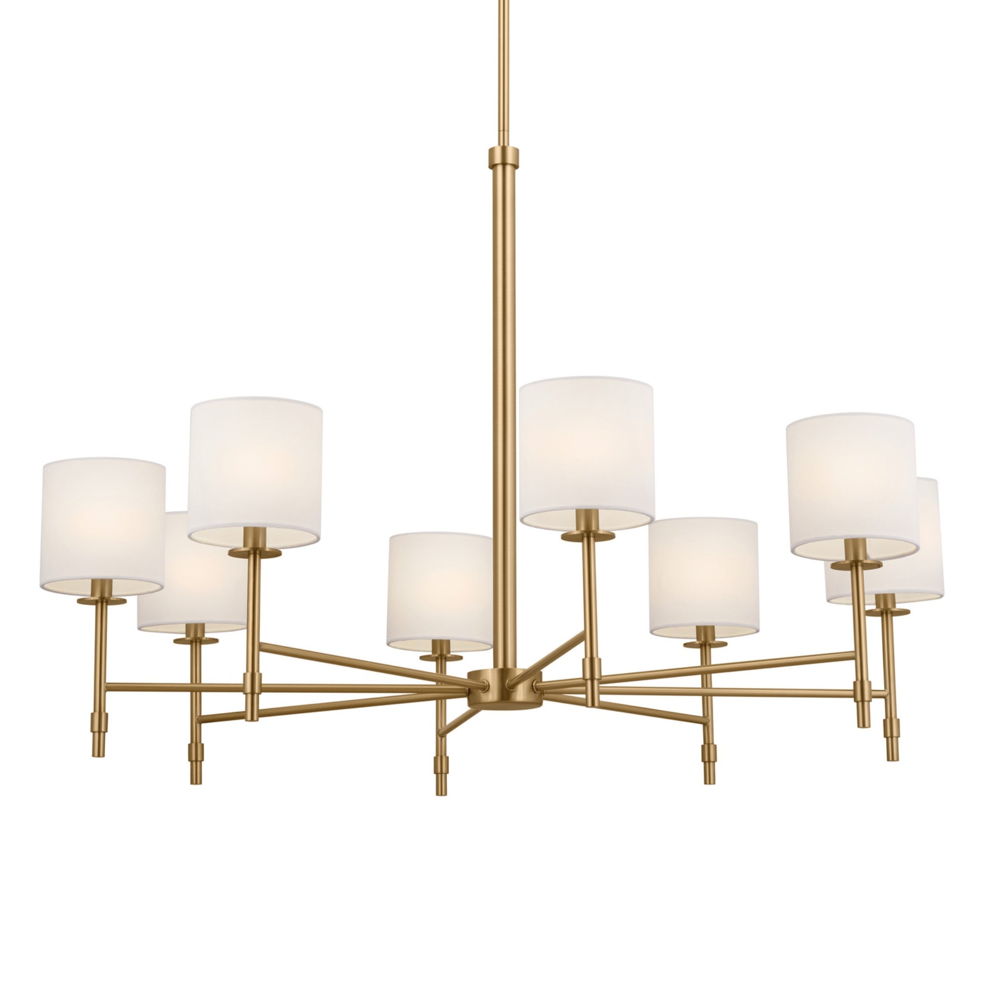 Ali 39" 8-Light Chandelier, Brushed Natural Brass Finish - Bees Lighting
