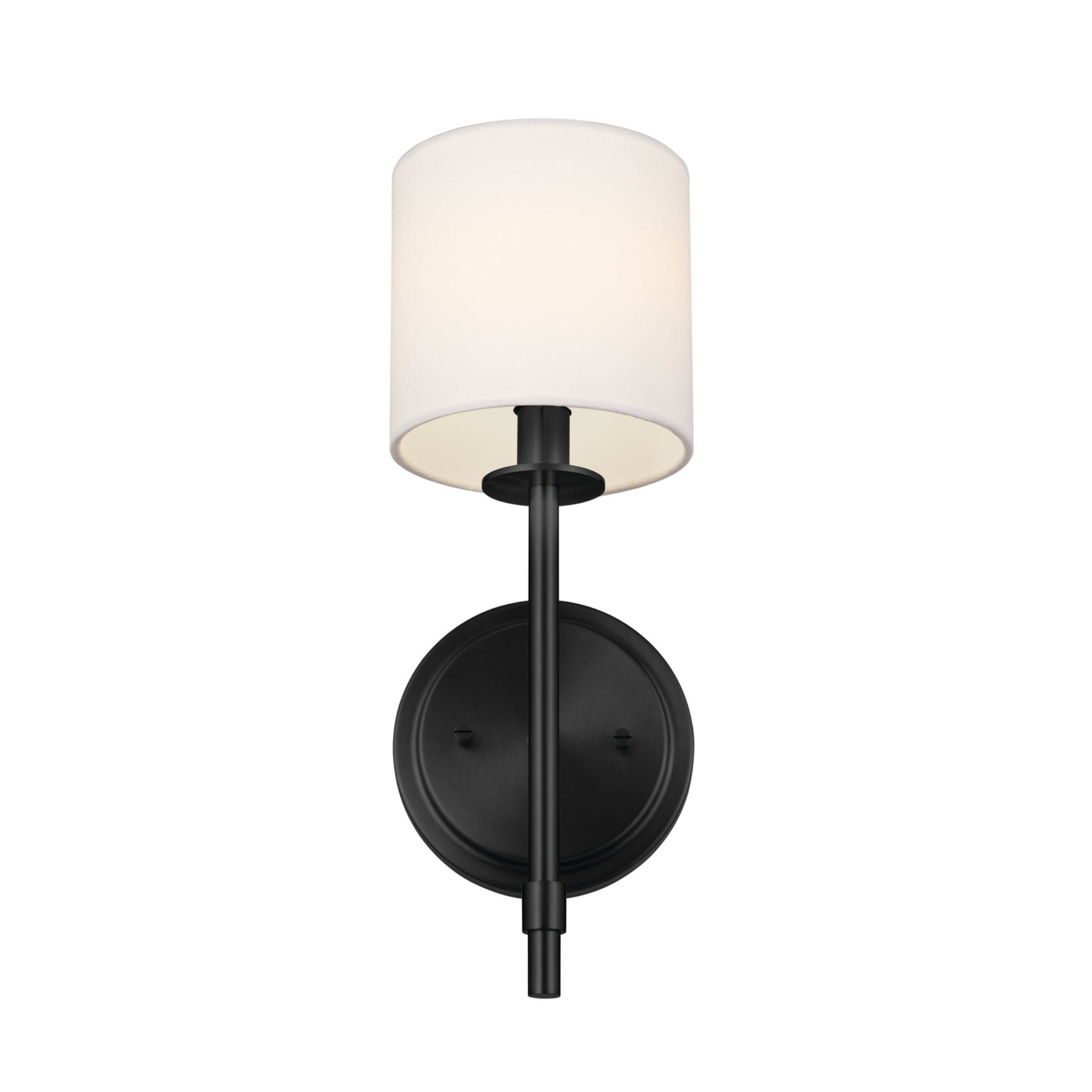 Ali 5" Wall Sconce, Black Finish, Fabric Shade - Bees Lighting