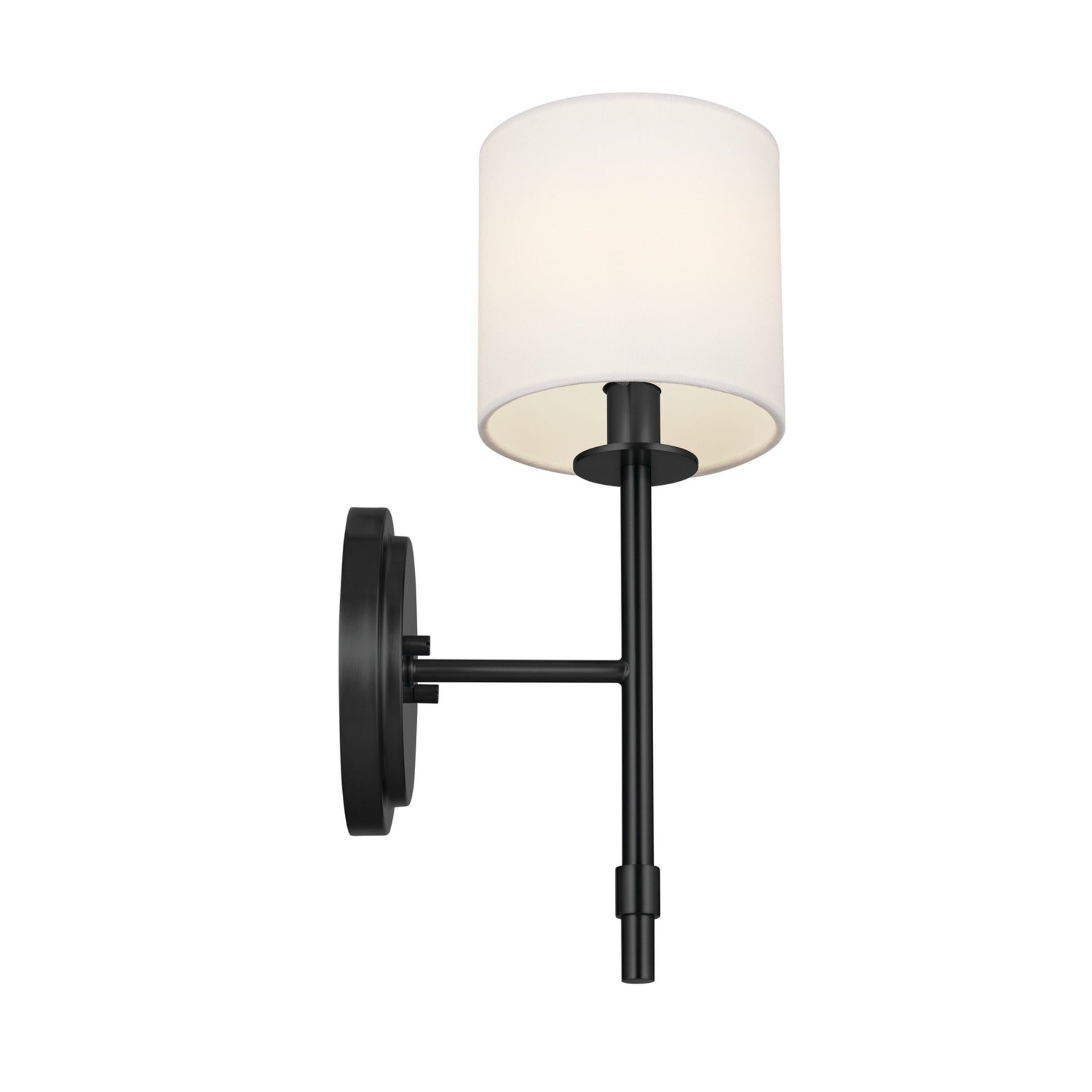 Ali 5" Wall Sconce, Black Finish, Fabric Shade - Bees Lighting
