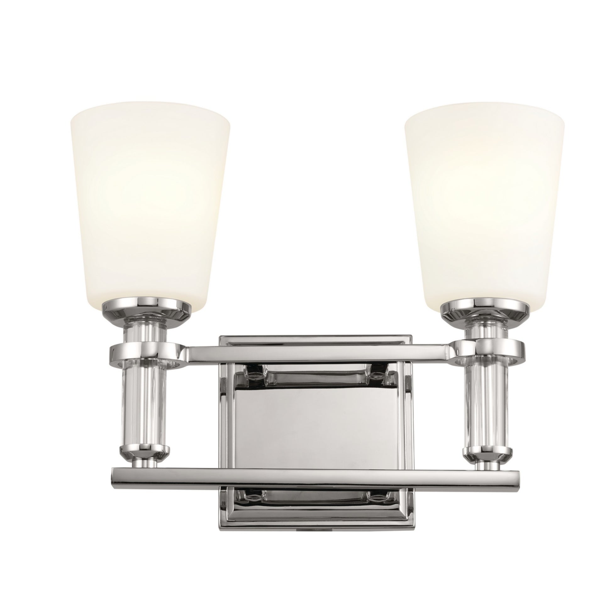 Rosalind 14" 2-Light Bath Vanity Light, Polished Nickel Finish - Bees Lighting