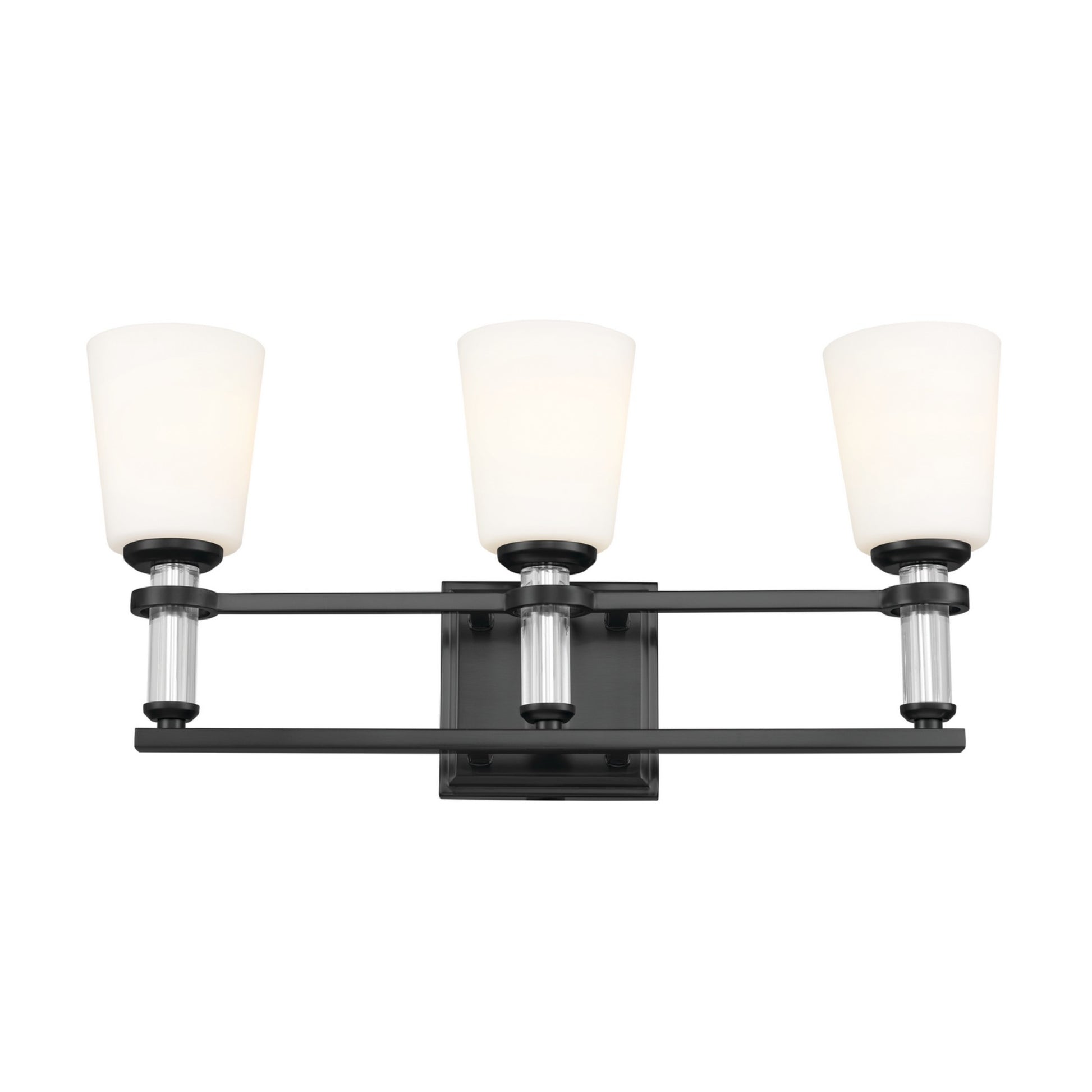 Rosalind 24" 3-Light Bath Vanity Light, Black Finish - Bees Lighting