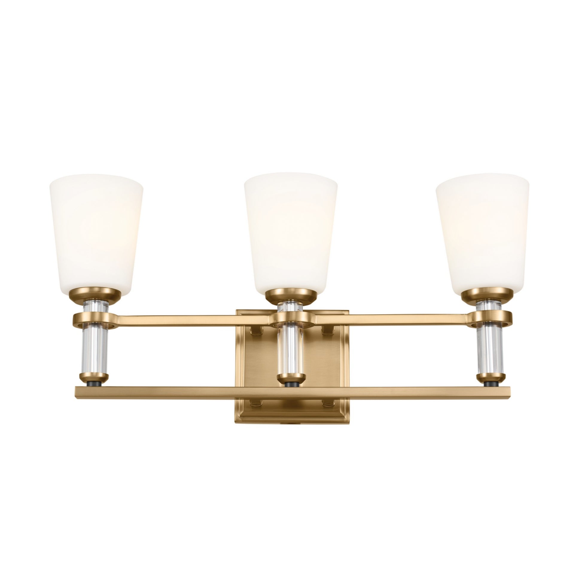 Rosalind 24" 3-Light Bath Vanity Light, Brushed Natural Brass Finish - Bees Lighting