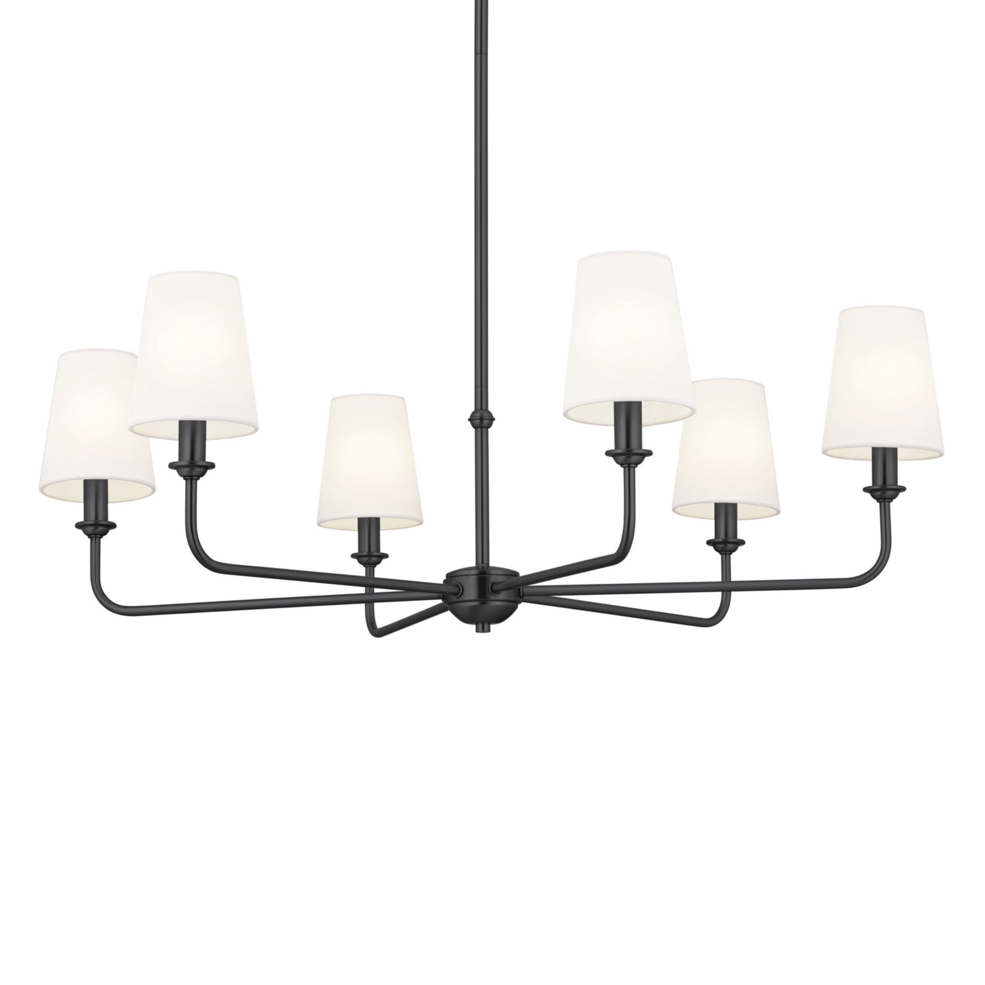 Pallas 32" 6-Light Chandelier, Black Finish - Bees Lighting