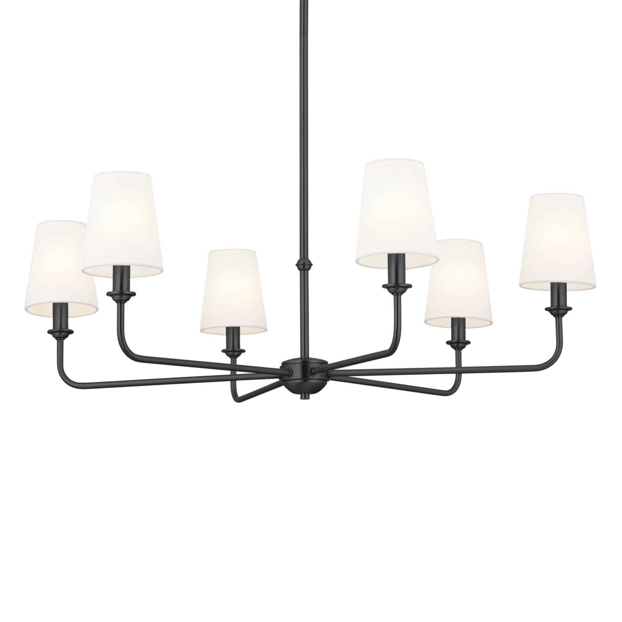Pallas 32" 6-Light Chandelier, Black Finish - Bees Lighting